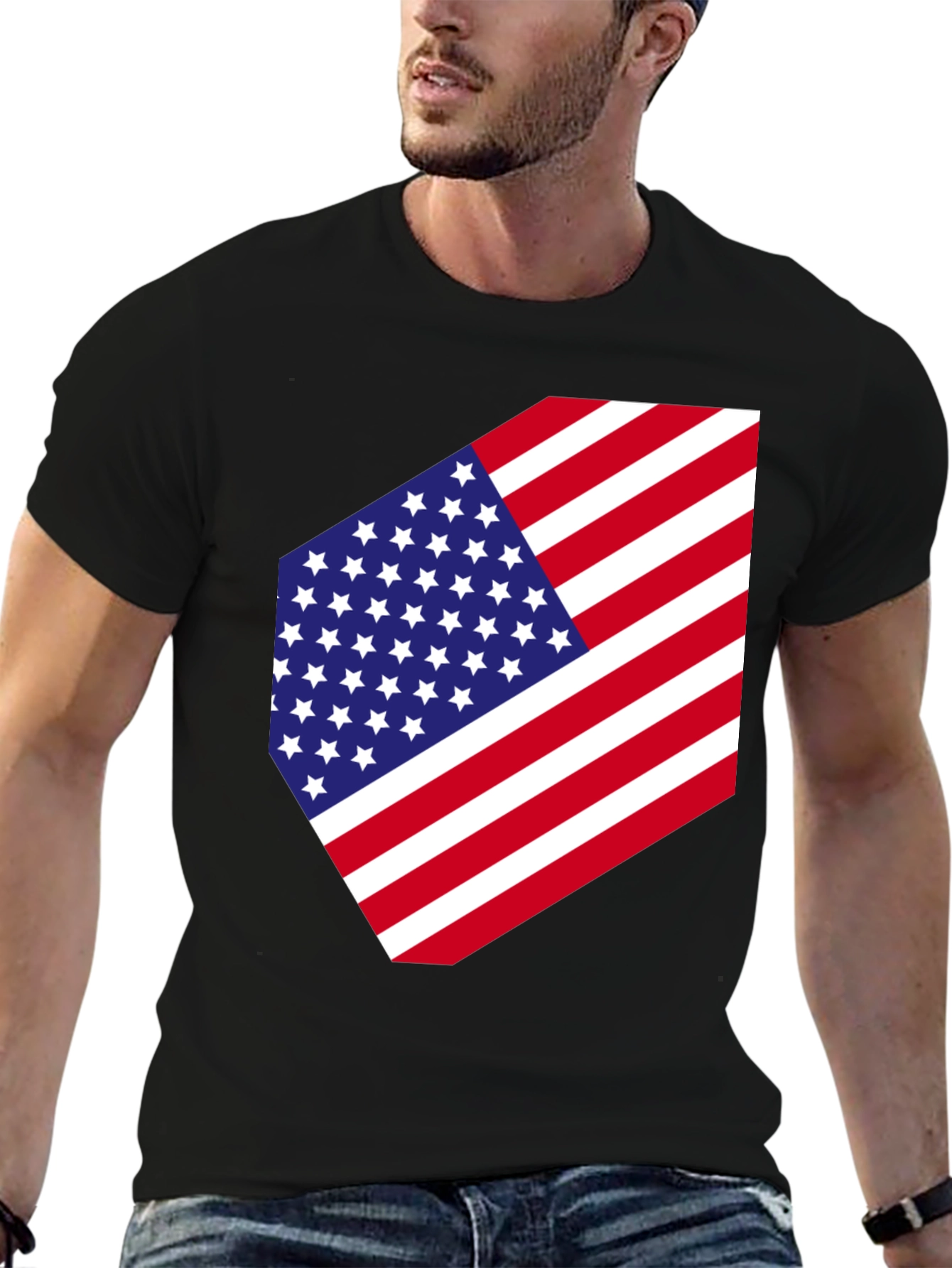 USA Flag Graphic Tee - Patriotic Style