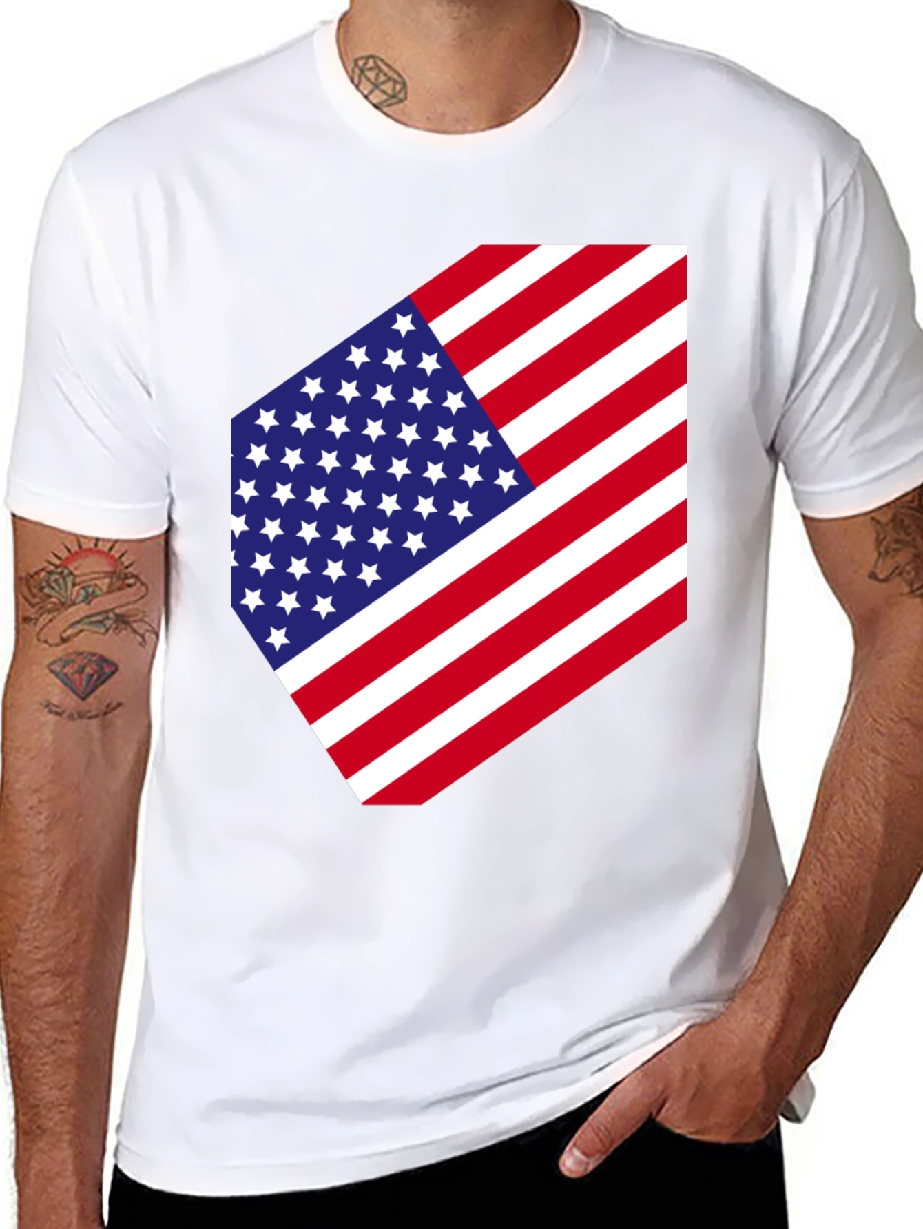 USA Flag Graphic Tee - Patriotic Style