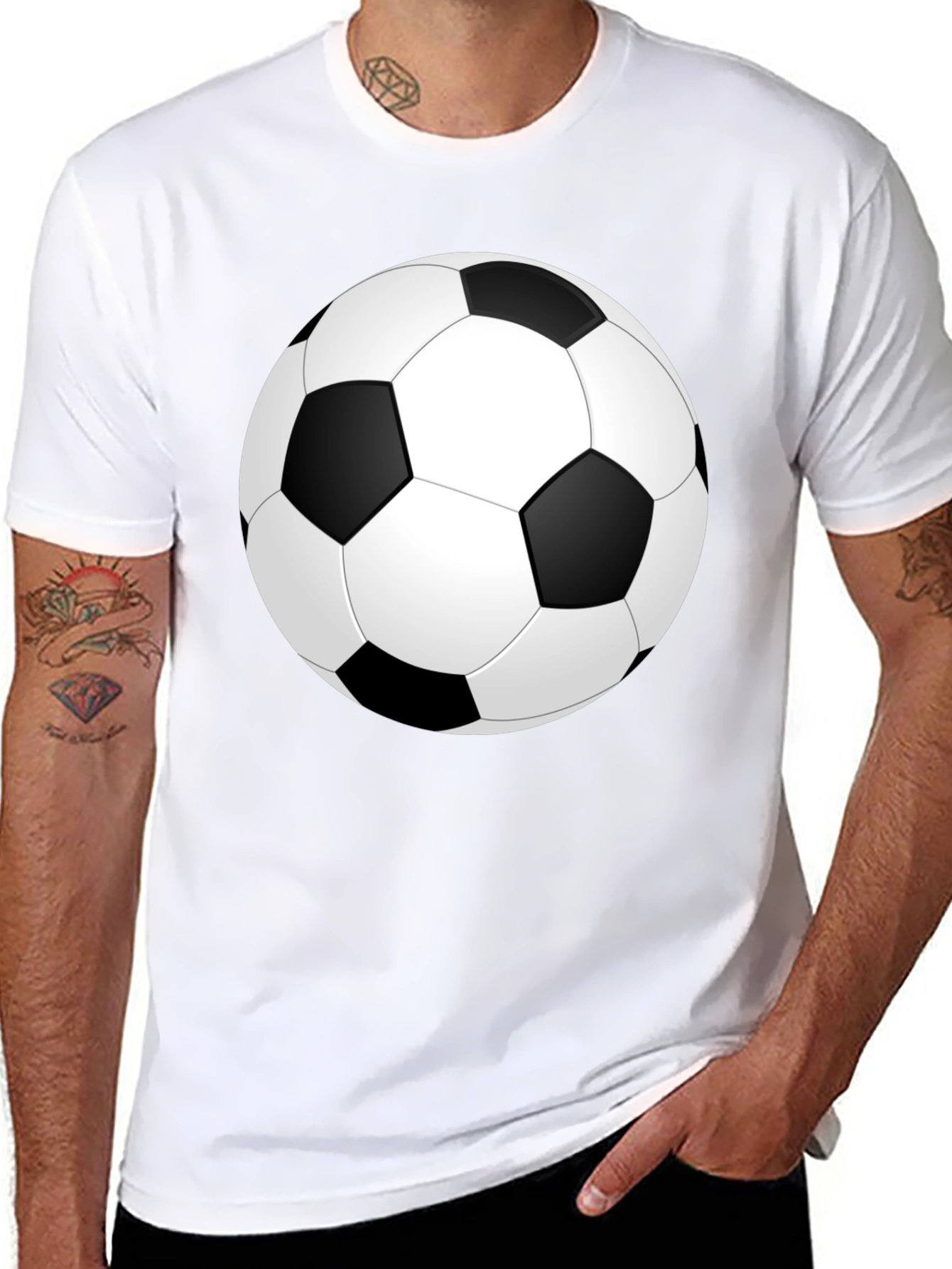 Soccer Ball Graphic Black T-Shirt