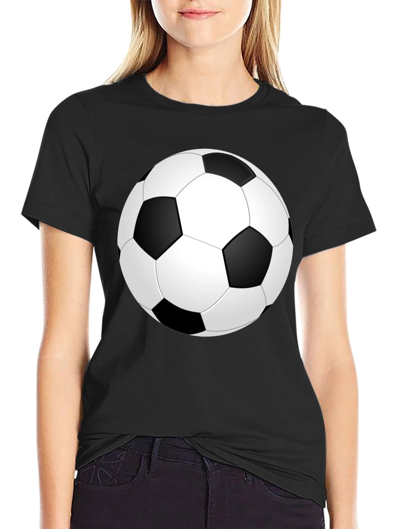 Soccer Ball Graphic Black T-Shirt
