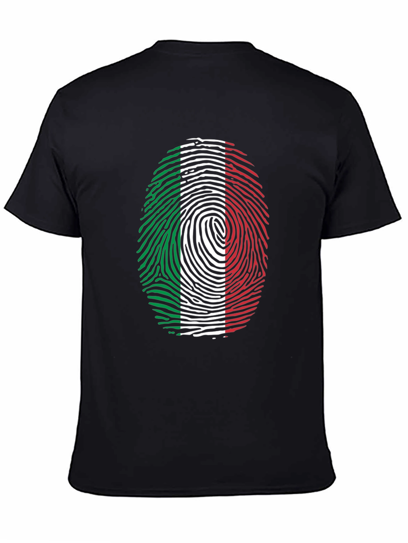 Italian Flag Fingerprint Graphic Tee - Black