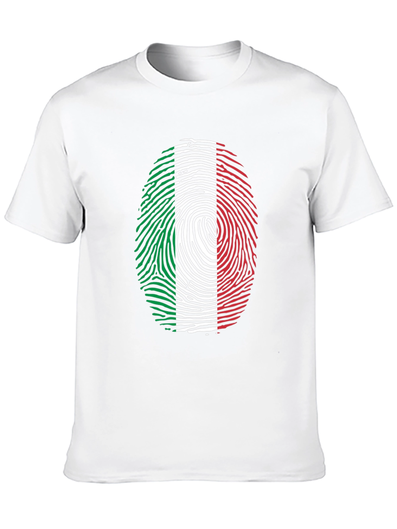 Italian Flag Fingerprint Graphic Tee - Black