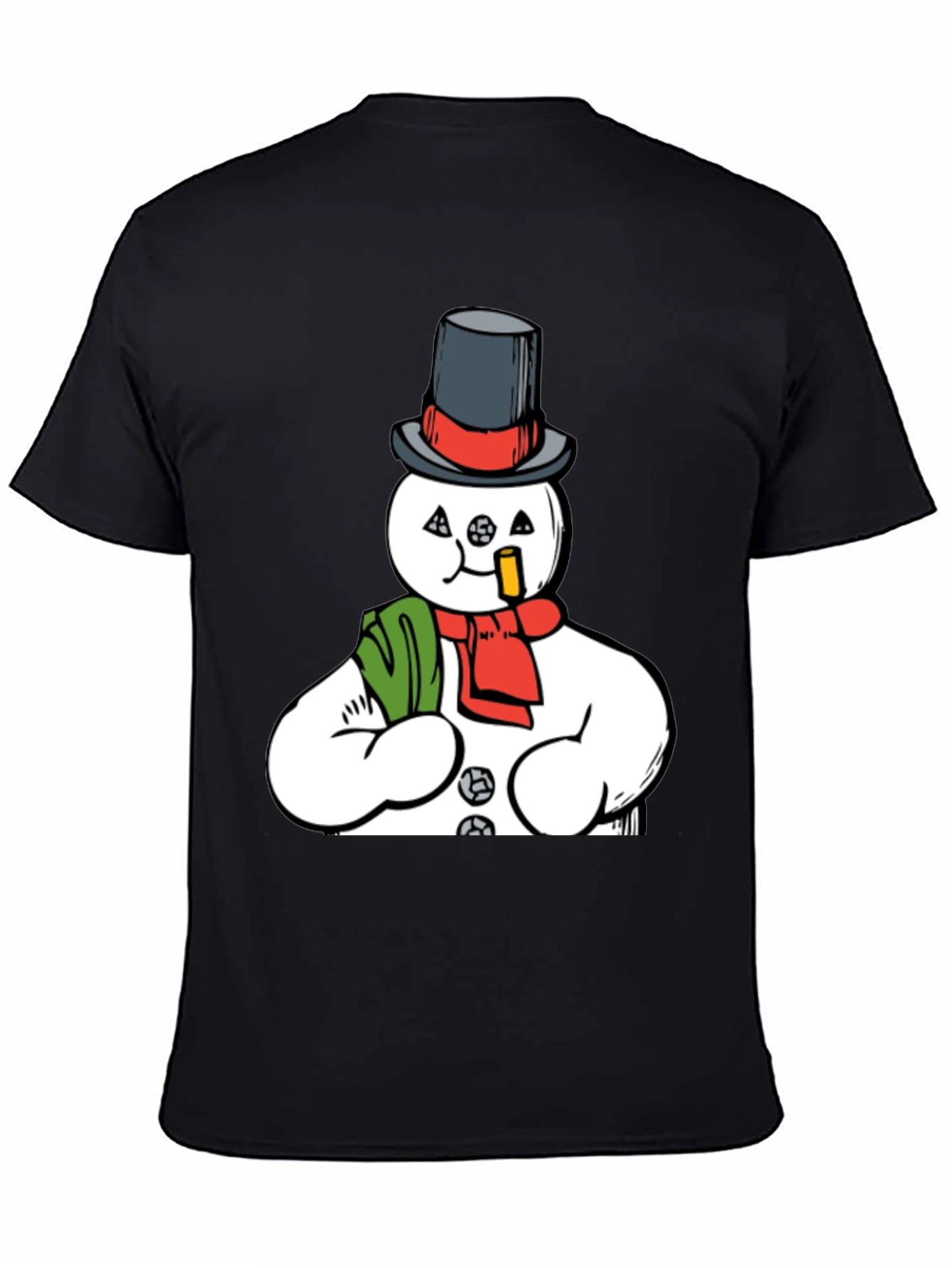 Smoking Snowman Graphic Tee - Quirky Holiday Style