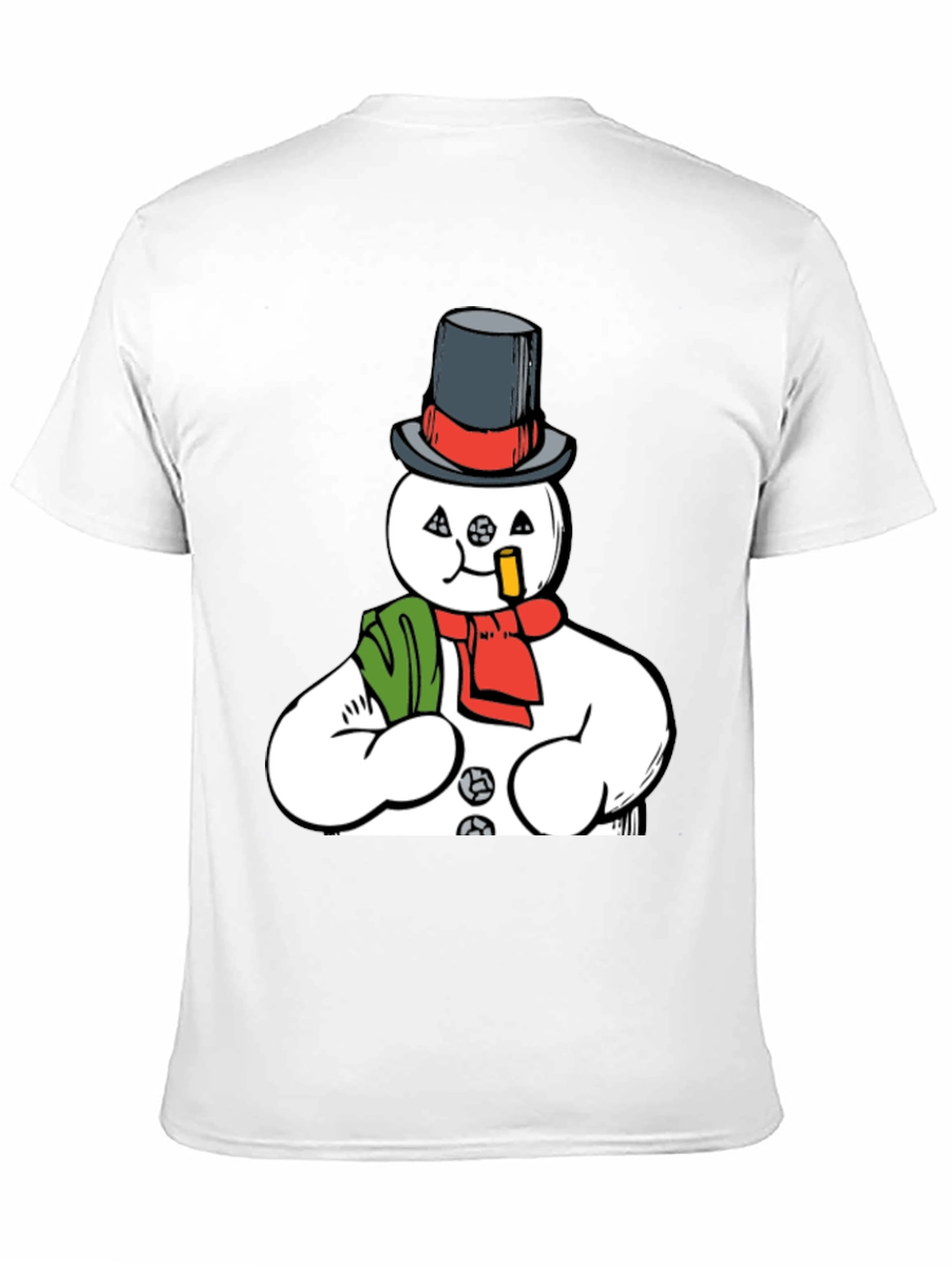 Smoking Snowman Graphic Tee - Quirky Holiday Style