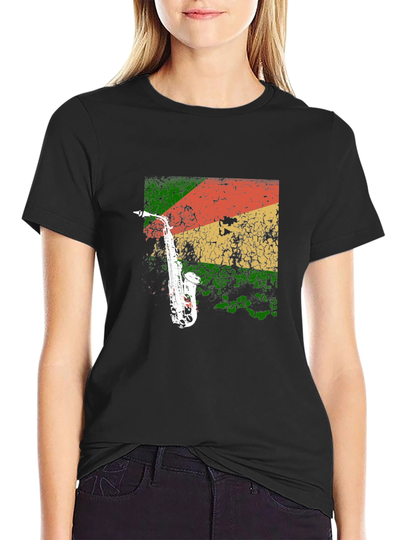 Saxophone Reggae T-Shirt - Cool Music Tee