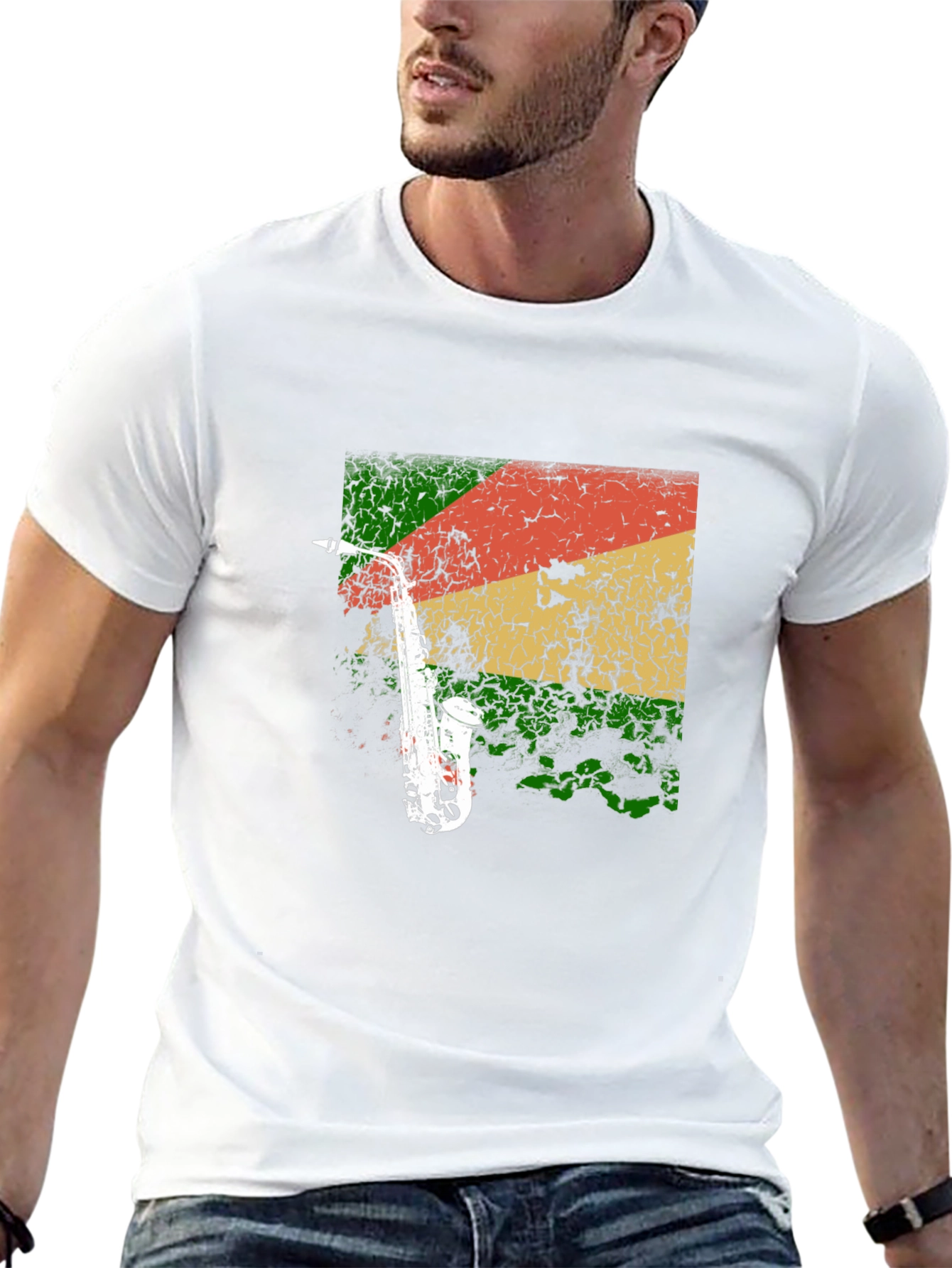 Saxophone Reggae T-Shirt - Cool Music Tee
