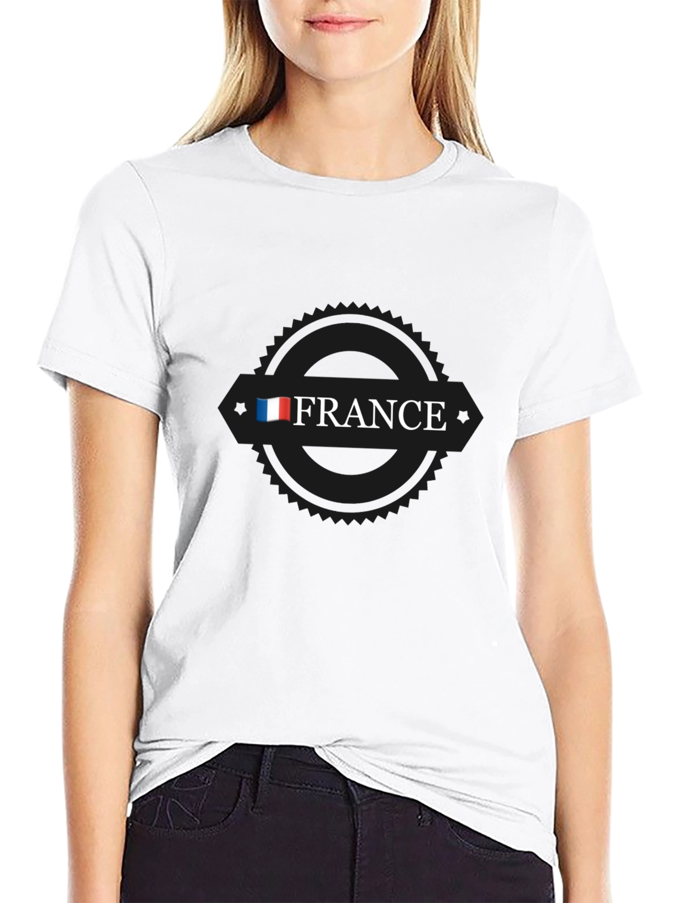 France Flag Graphic Black T-Shirt