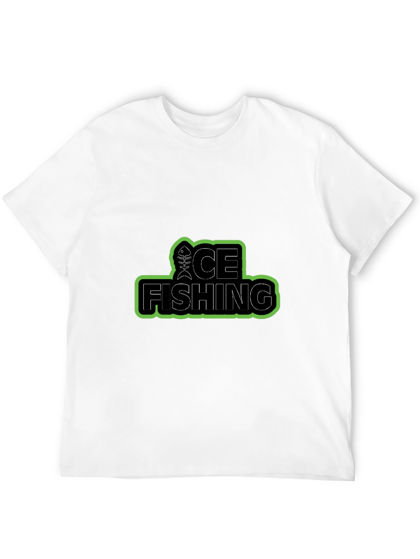 Ice Fishing T-Shirt - Cool Fish Bone Design