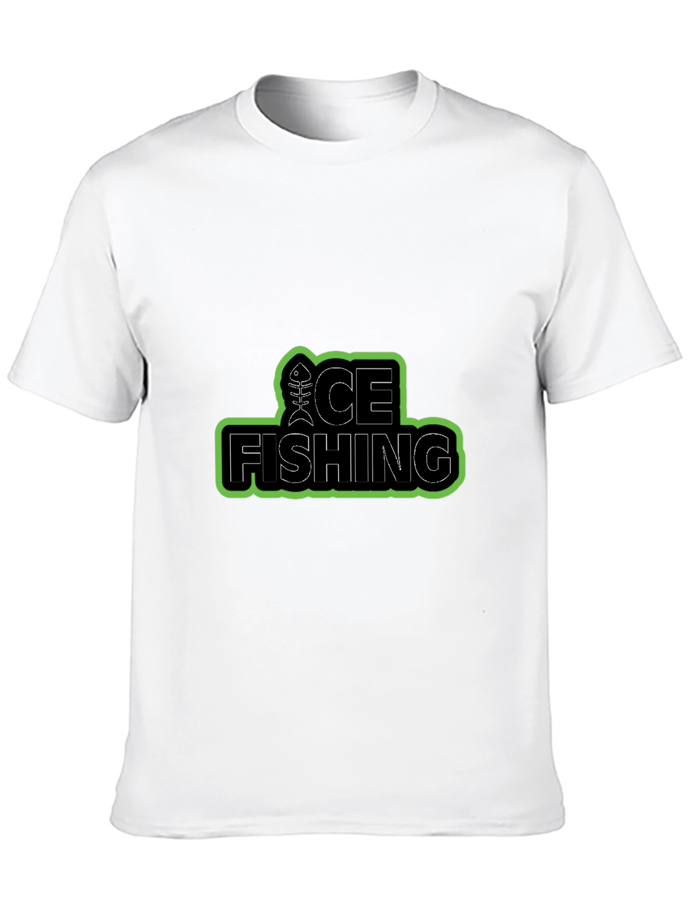 Ice Fishing T-Shirt - Cool Fish Bone Design