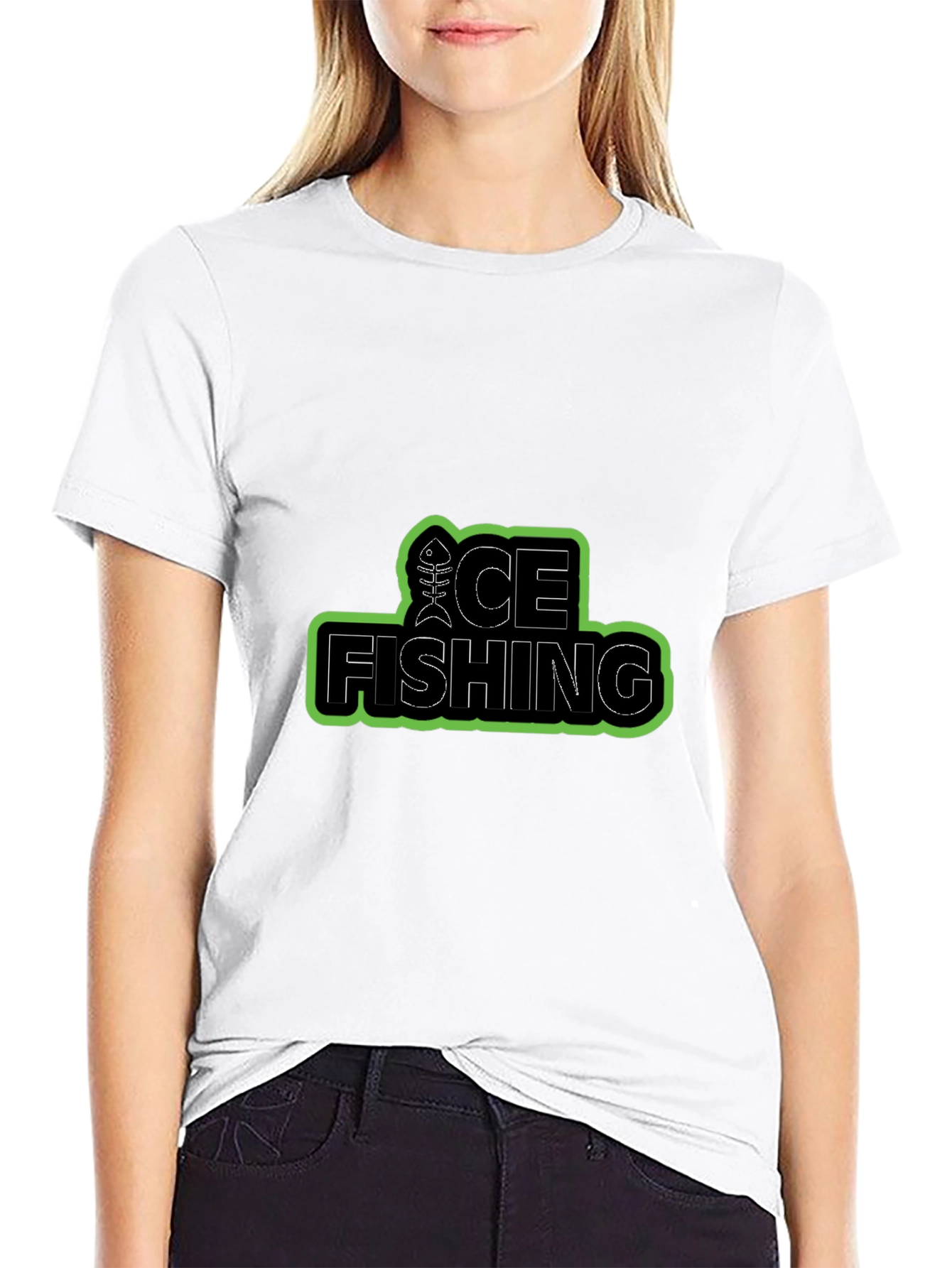 Ice Fishing T-Shirt - Cool Fish Bone Design