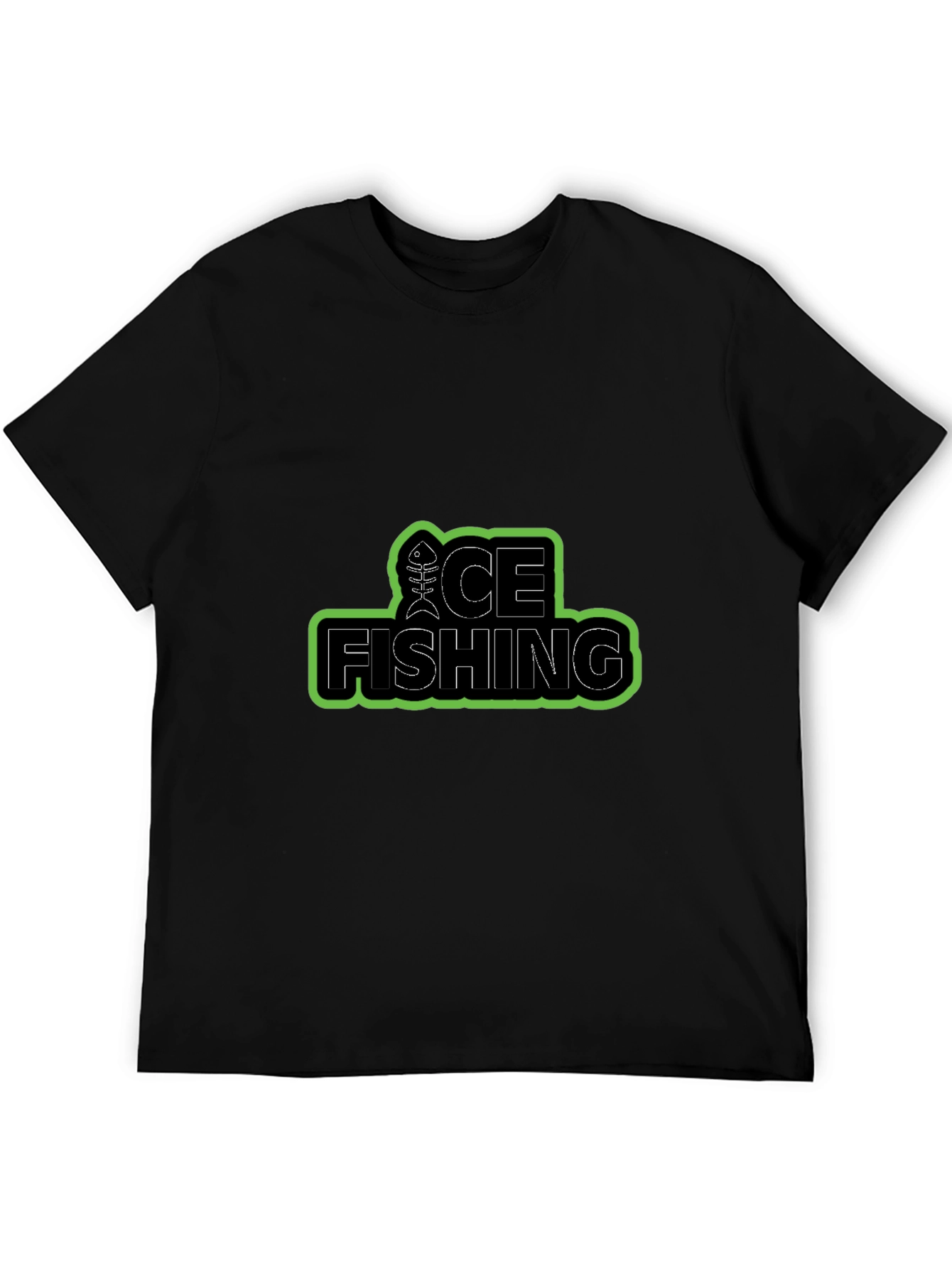Ice Fishing T-Shirt - Cool Fish Bone Design