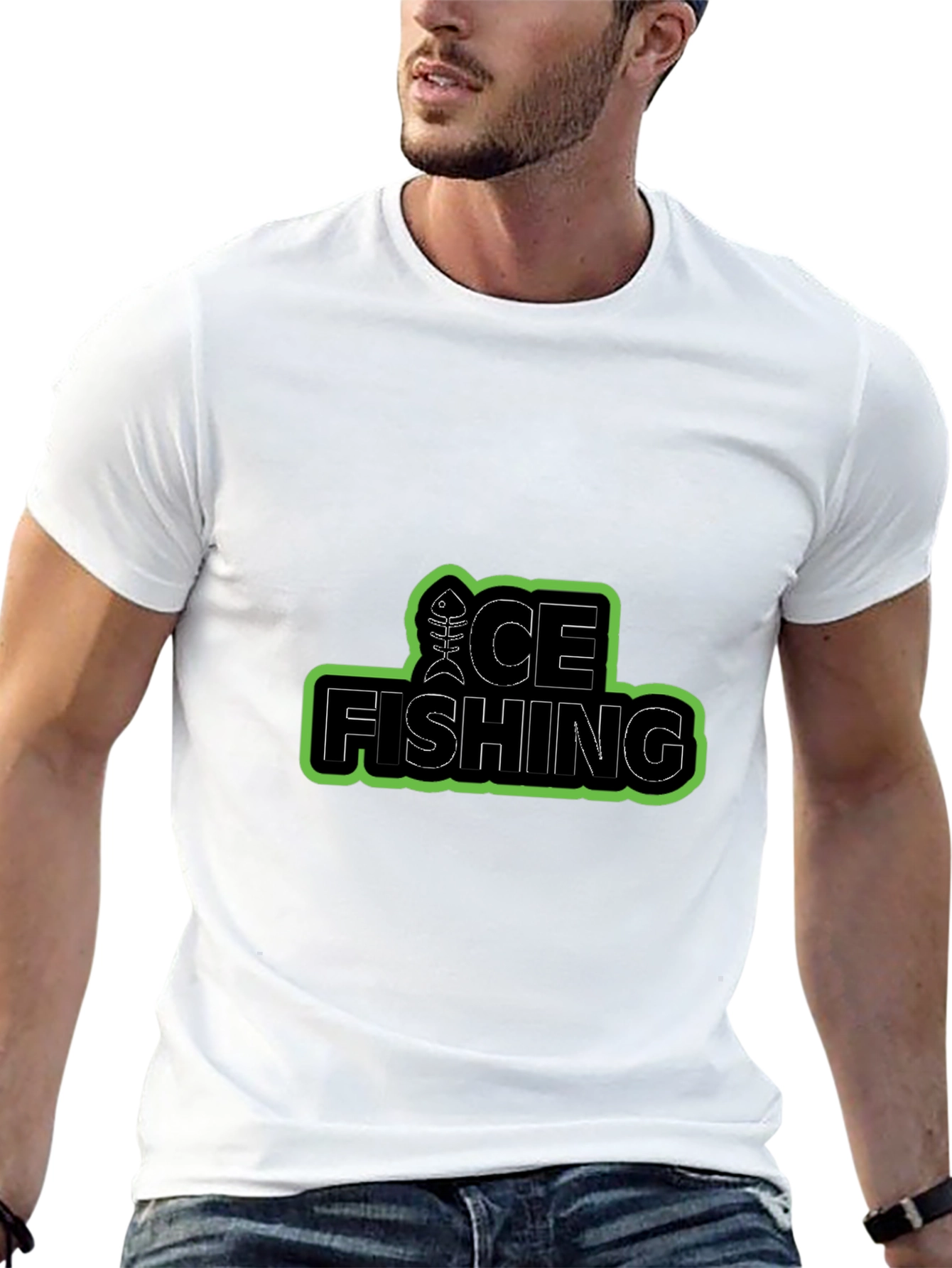 Ice Fishing T-Shirt - Cool Fish Bone Design