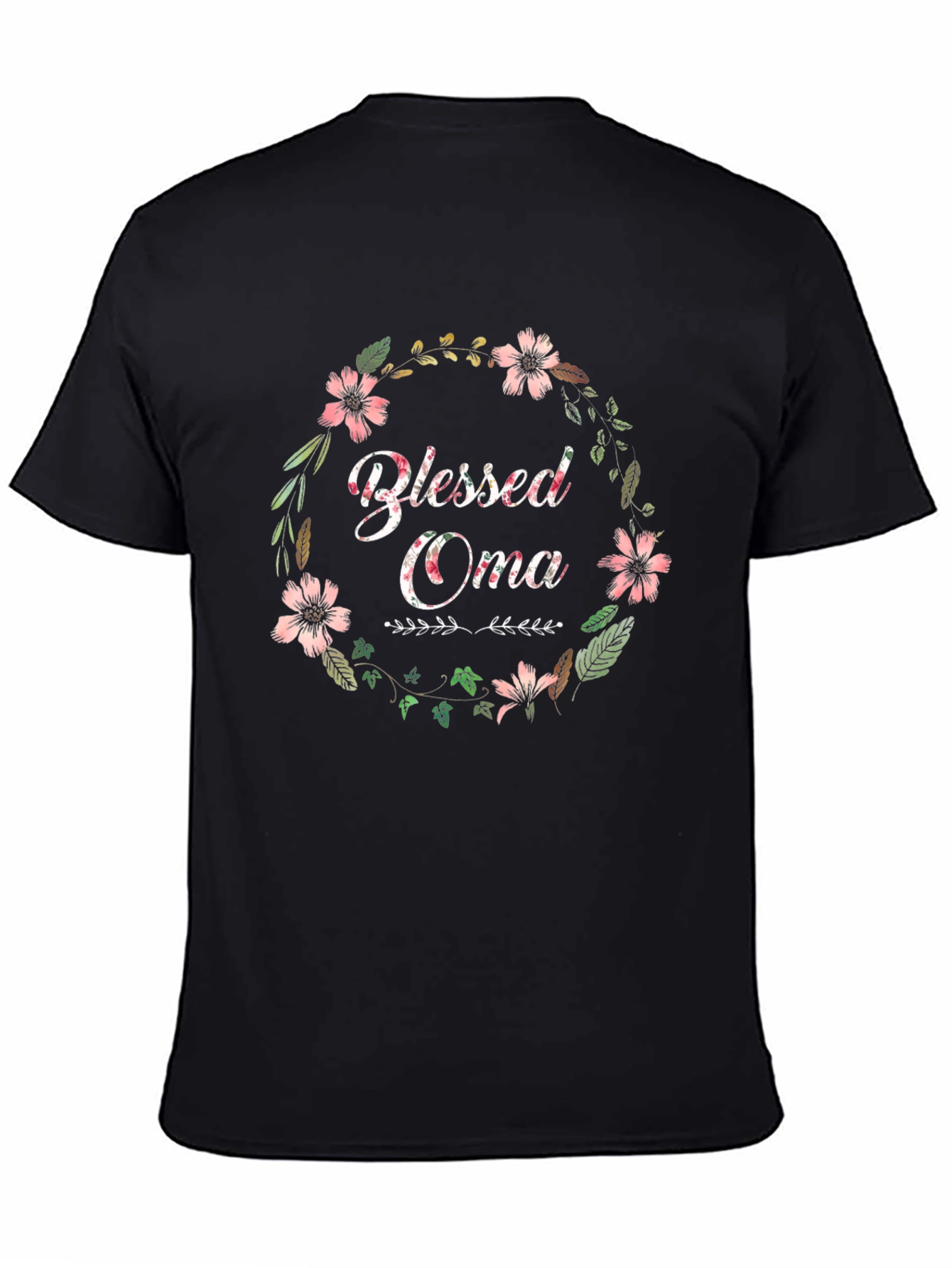 Blessed Oma Floral Wreath Graphic Tee