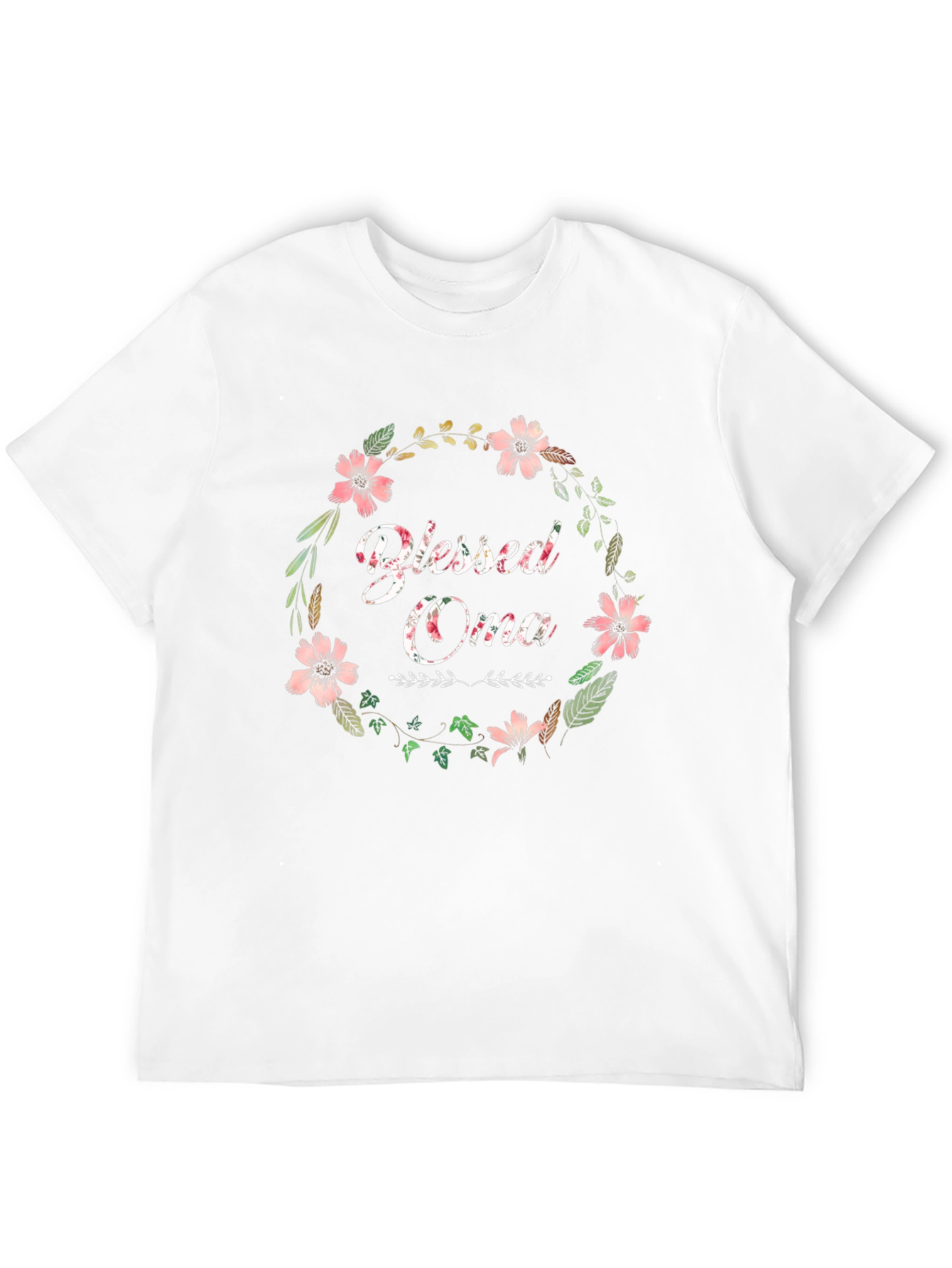 Blessed Oma Floral Wreath Graphic Tee