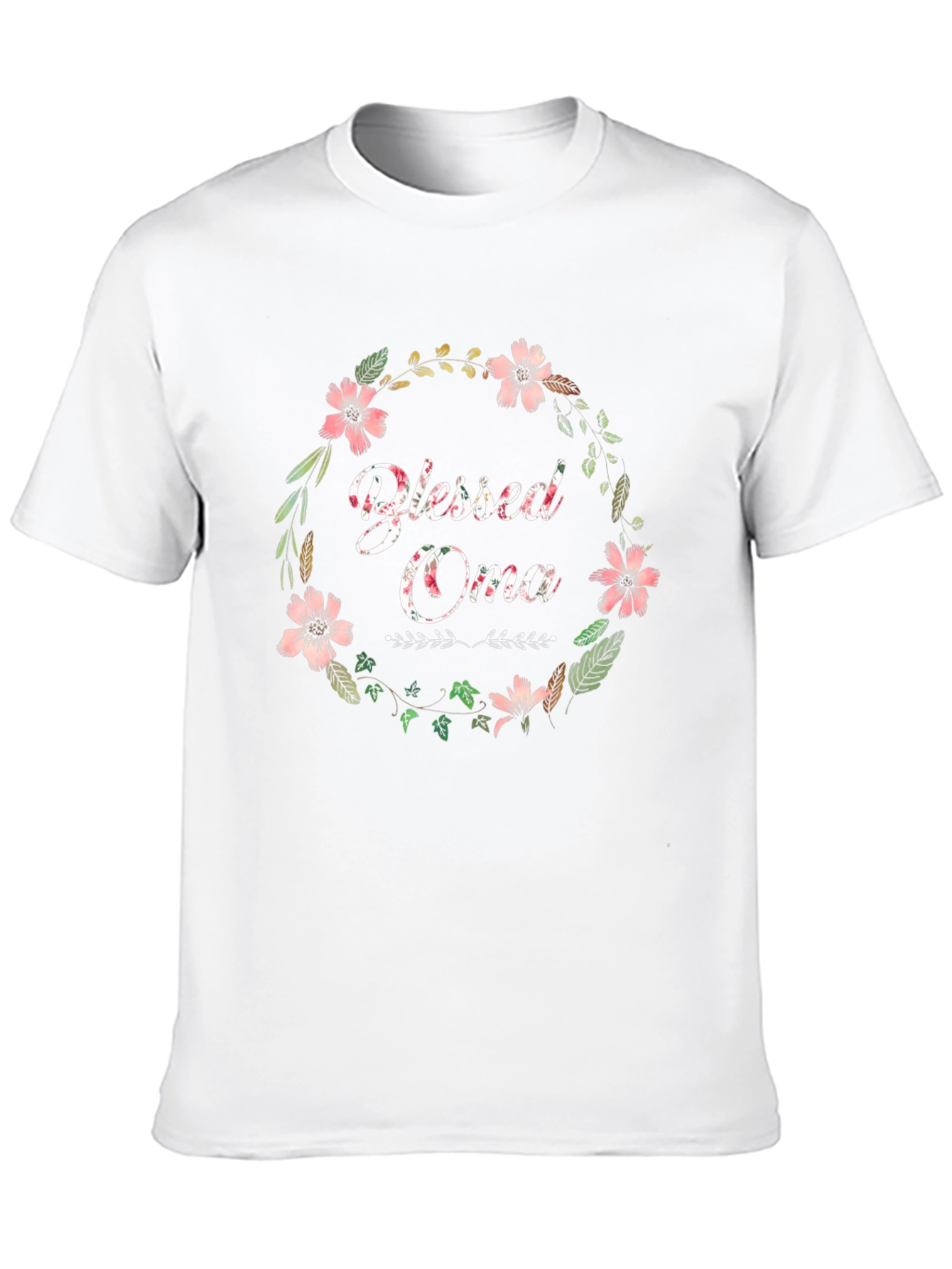 Blessed Oma Floral Wreath Graphic Tee