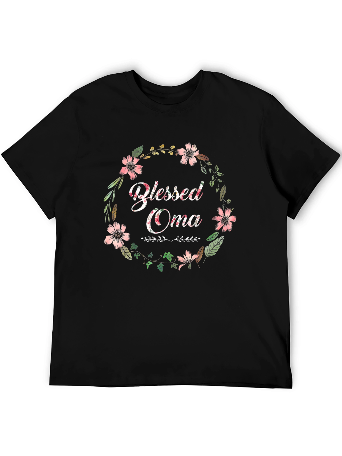 Blessed Oma Floral Wreath Graphic Tee