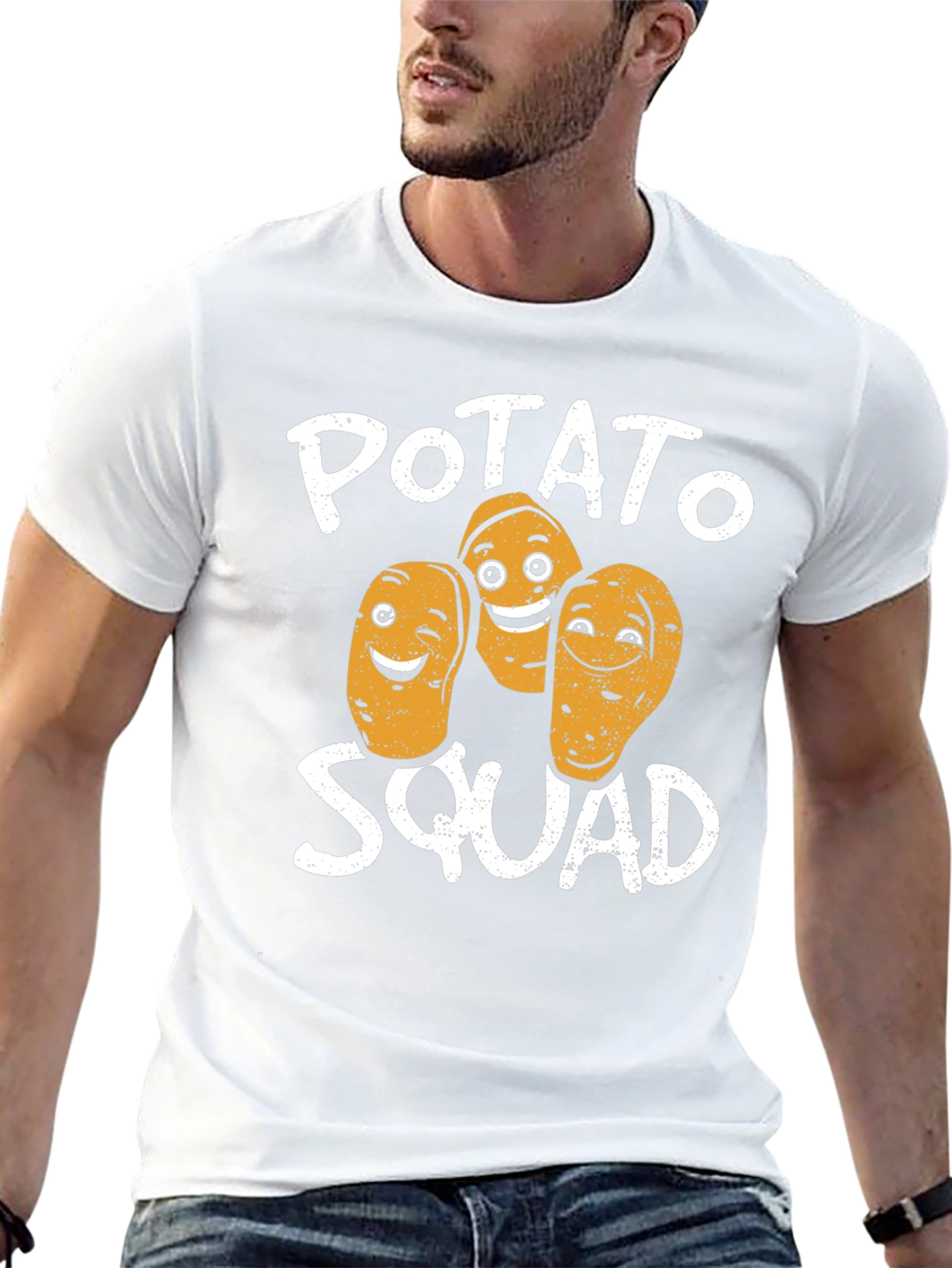 Potato Squad Graphic Print Crew Neck T-Shirt