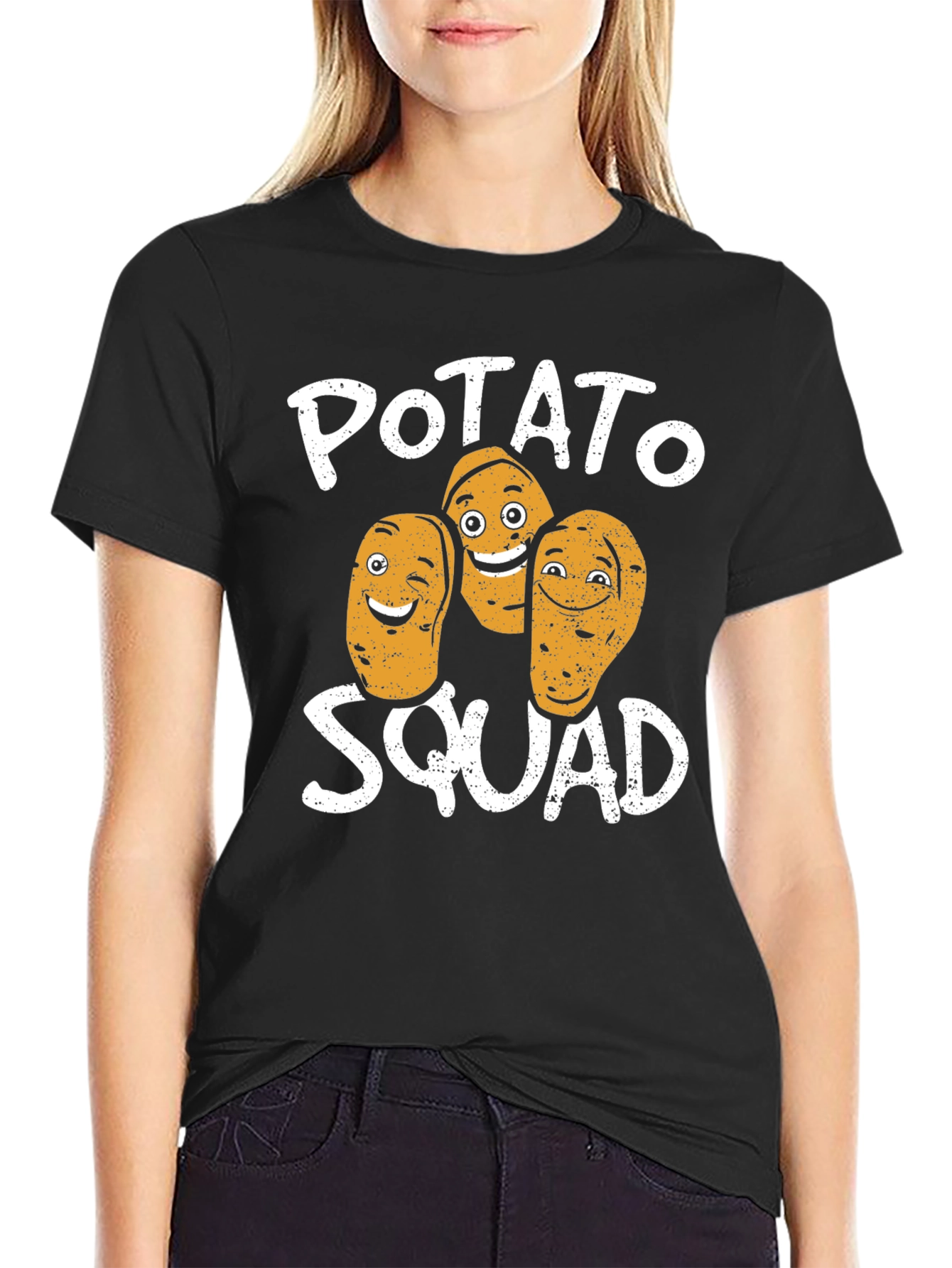 Potato Squad Graphic Print Crew Neck T-Shirt