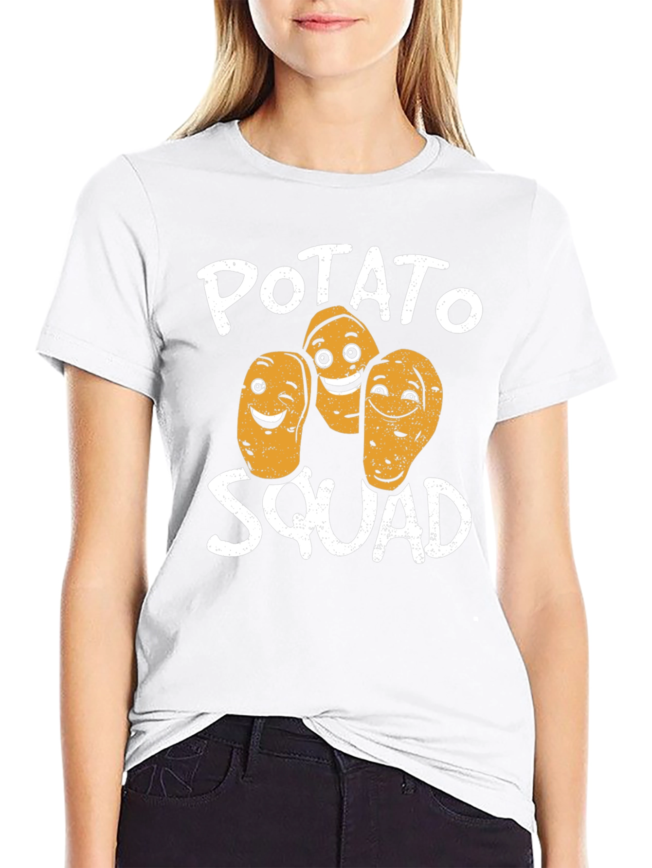 Potato Squad Graphic Print Crew Neck T-Shirt