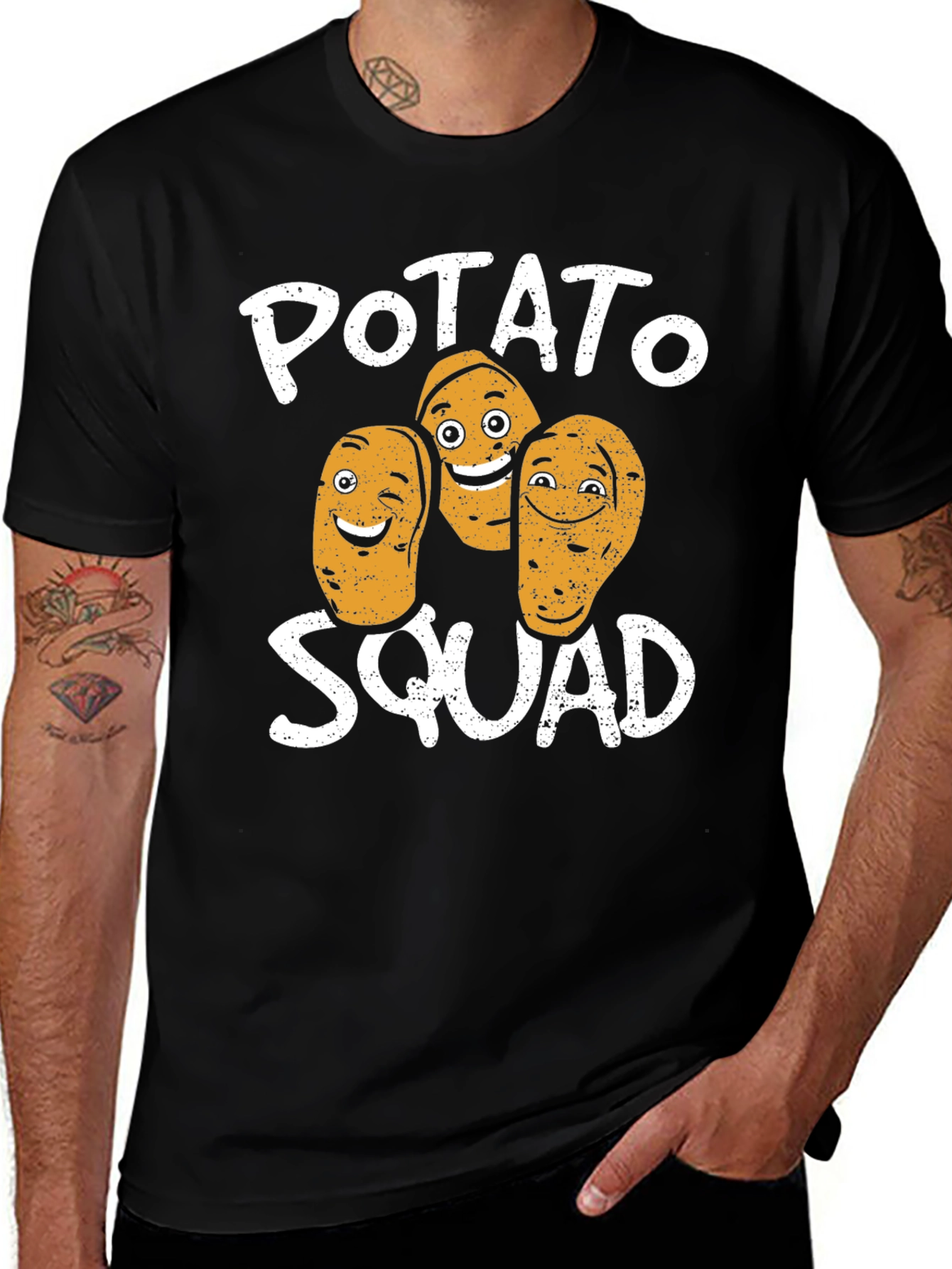 Potato Squad Graphic Print Crew Neck T-Shirt