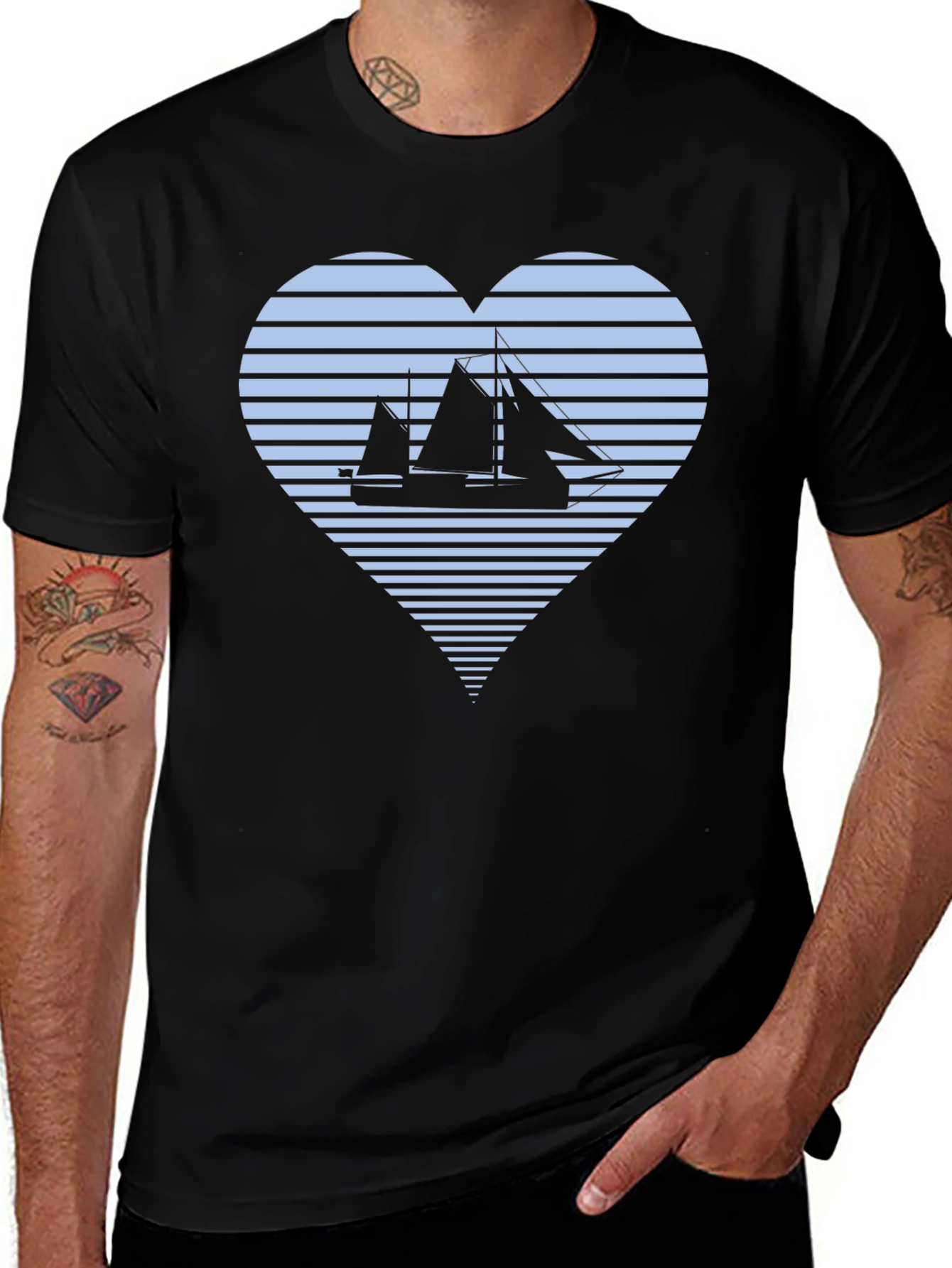 Nautical Heart T-Shirt: Sailboat Love Tee