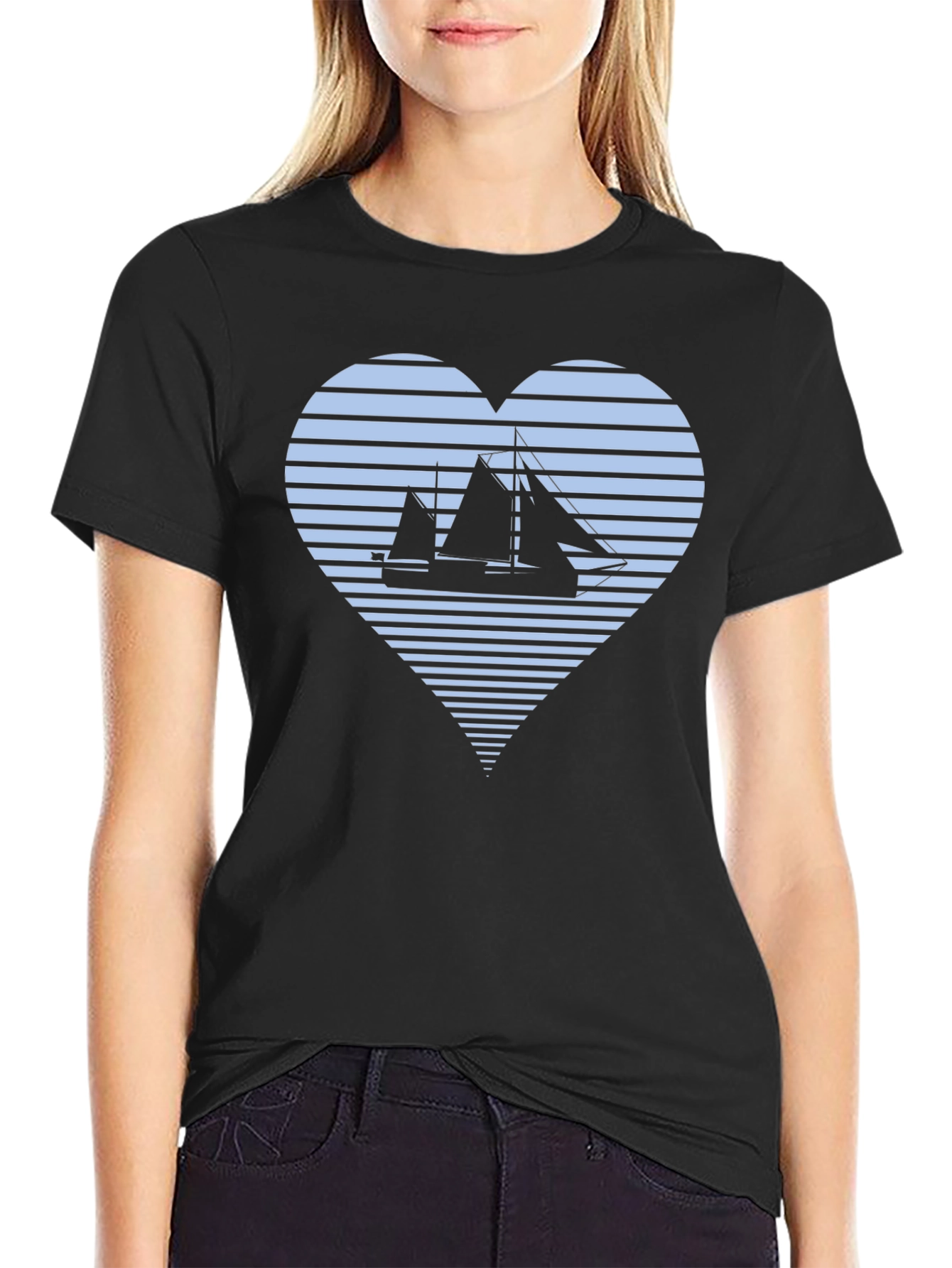 Nautical Heart T-Shirt: Sailboat Love Tee