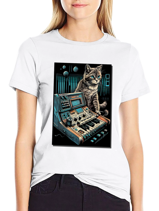 DJ Cat T-Shirt - Funny Graphic Tee for Music Lovers