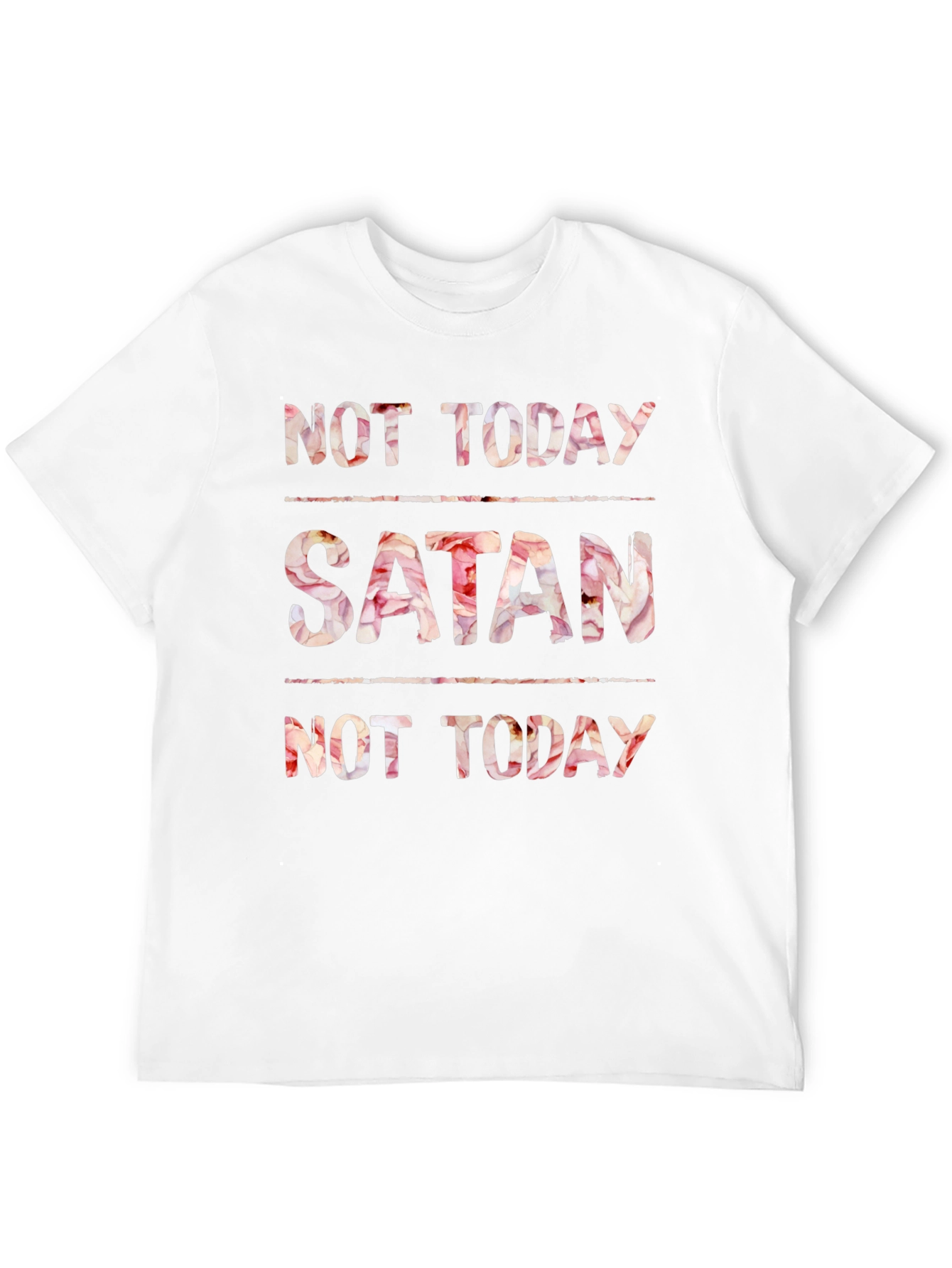 Not Today Satan Floral Print Tee