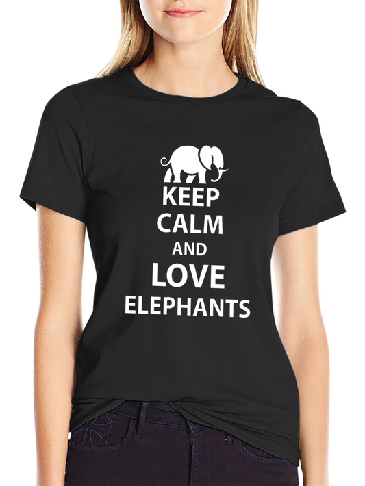 Keep Calm and Love Elephants Graphic Tee