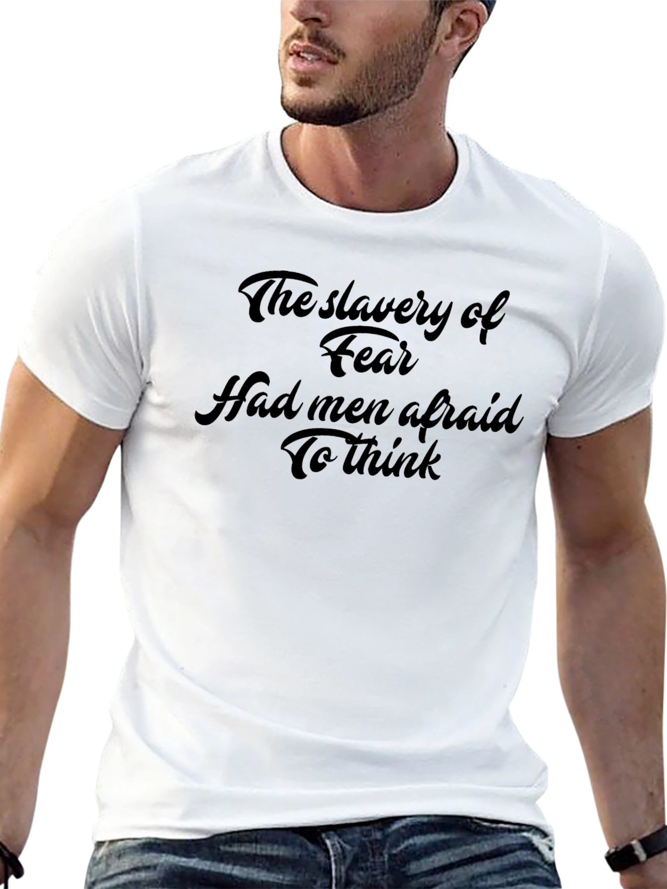 The Slavery of Fear Mens Black T-Shirt