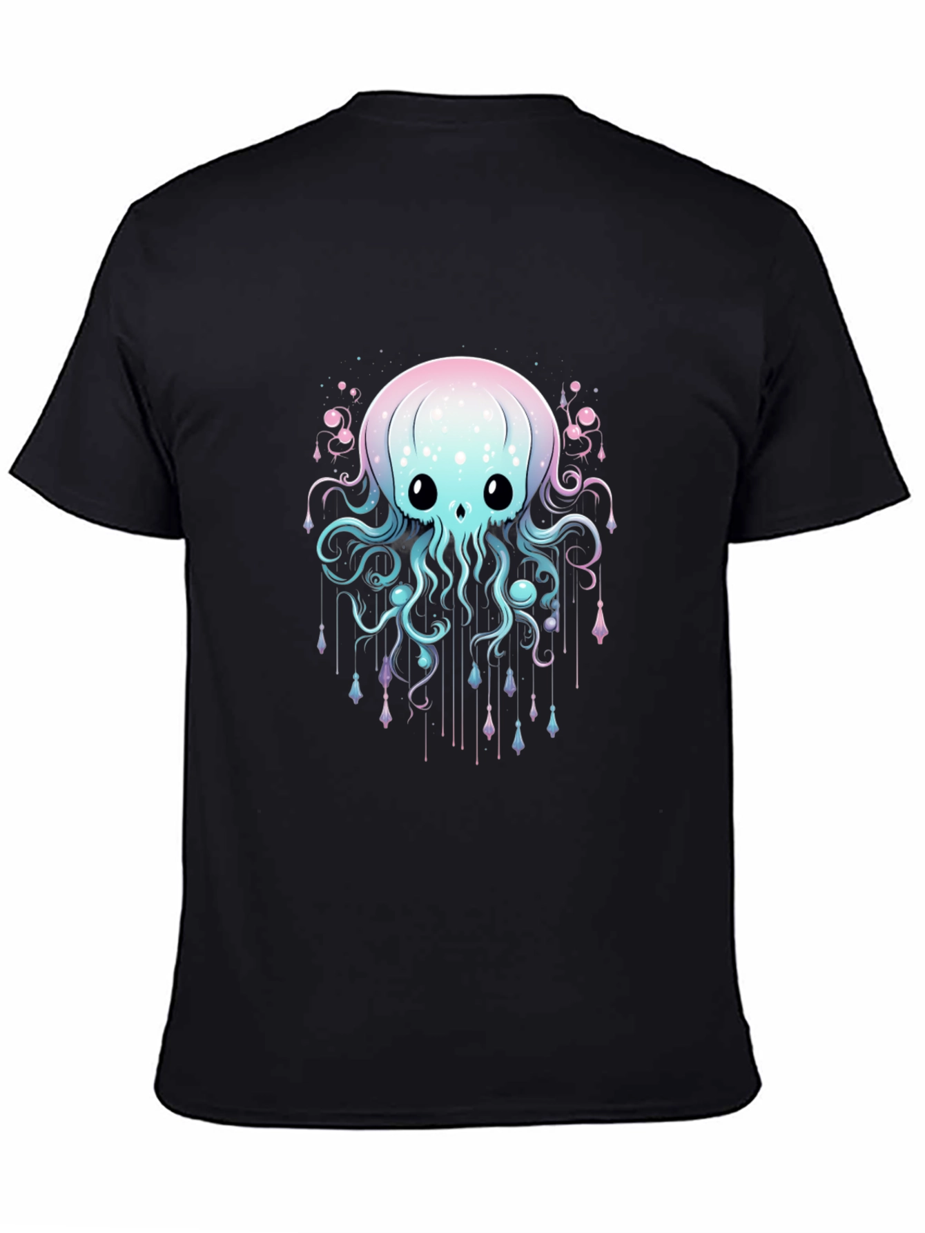 Cute Jellyfish Graphic Black T-Shirt