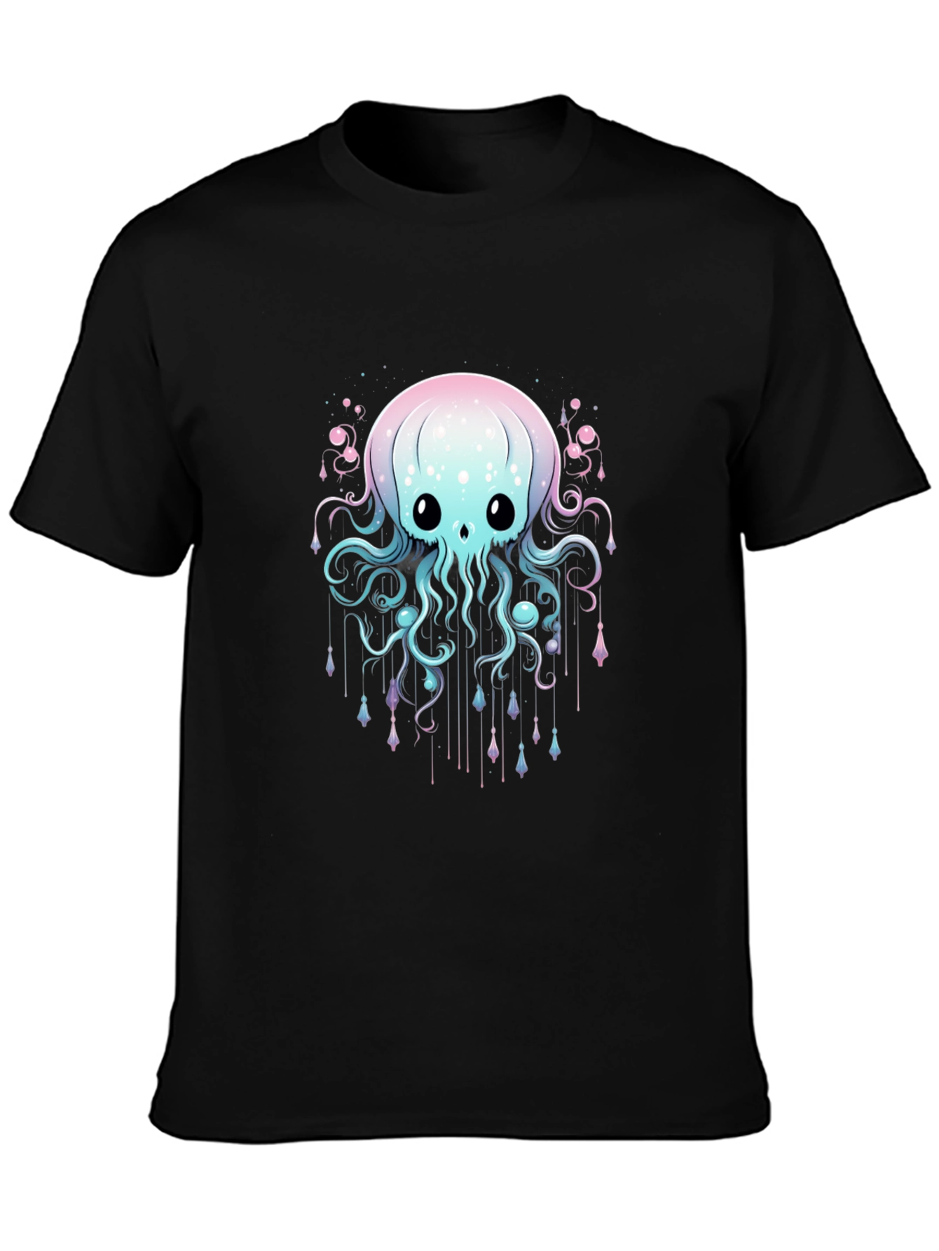 Cute Jellyfish Graphic Black T-Shirt