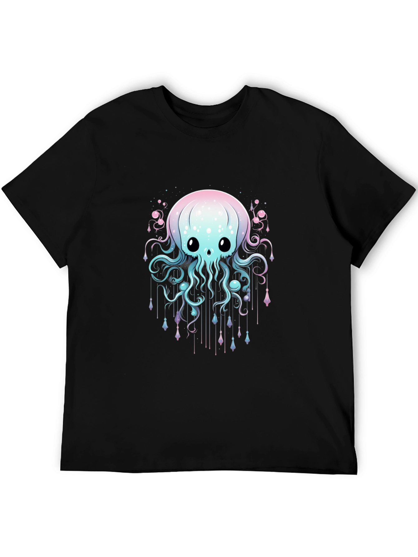Cute Jellyfish Graphic Black T-Shirt