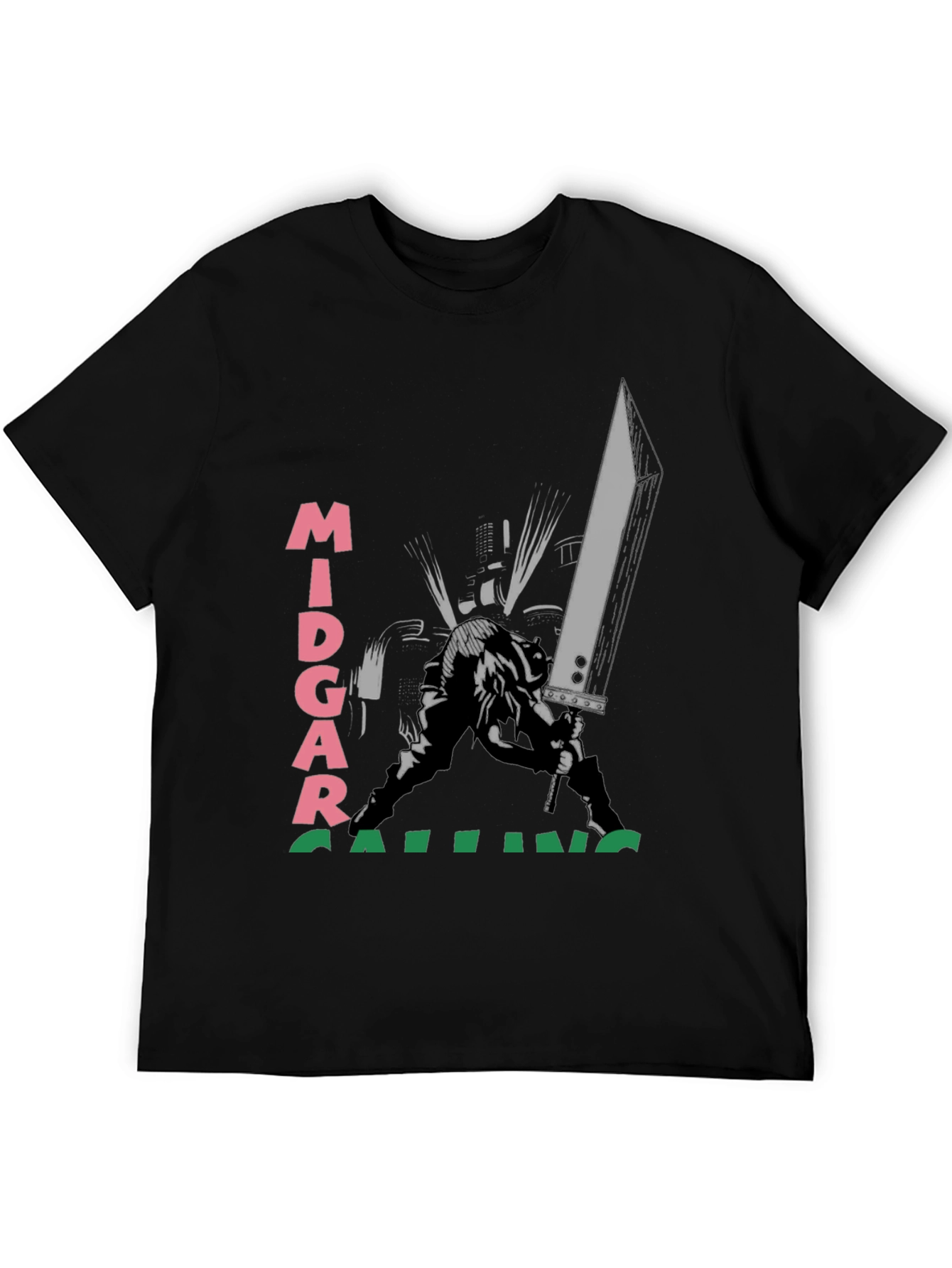 Midgar Calling Black T-Shirt - Graphic Print