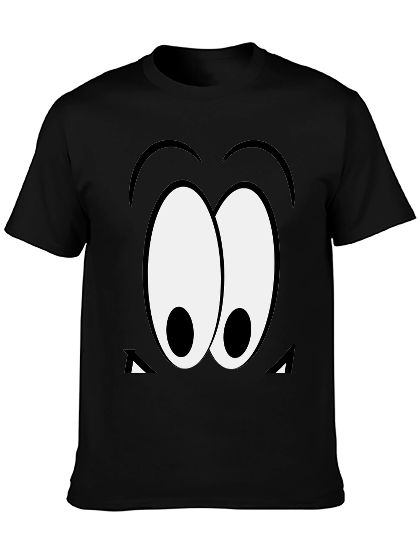 Cartoon Eyes Black T-Shirt