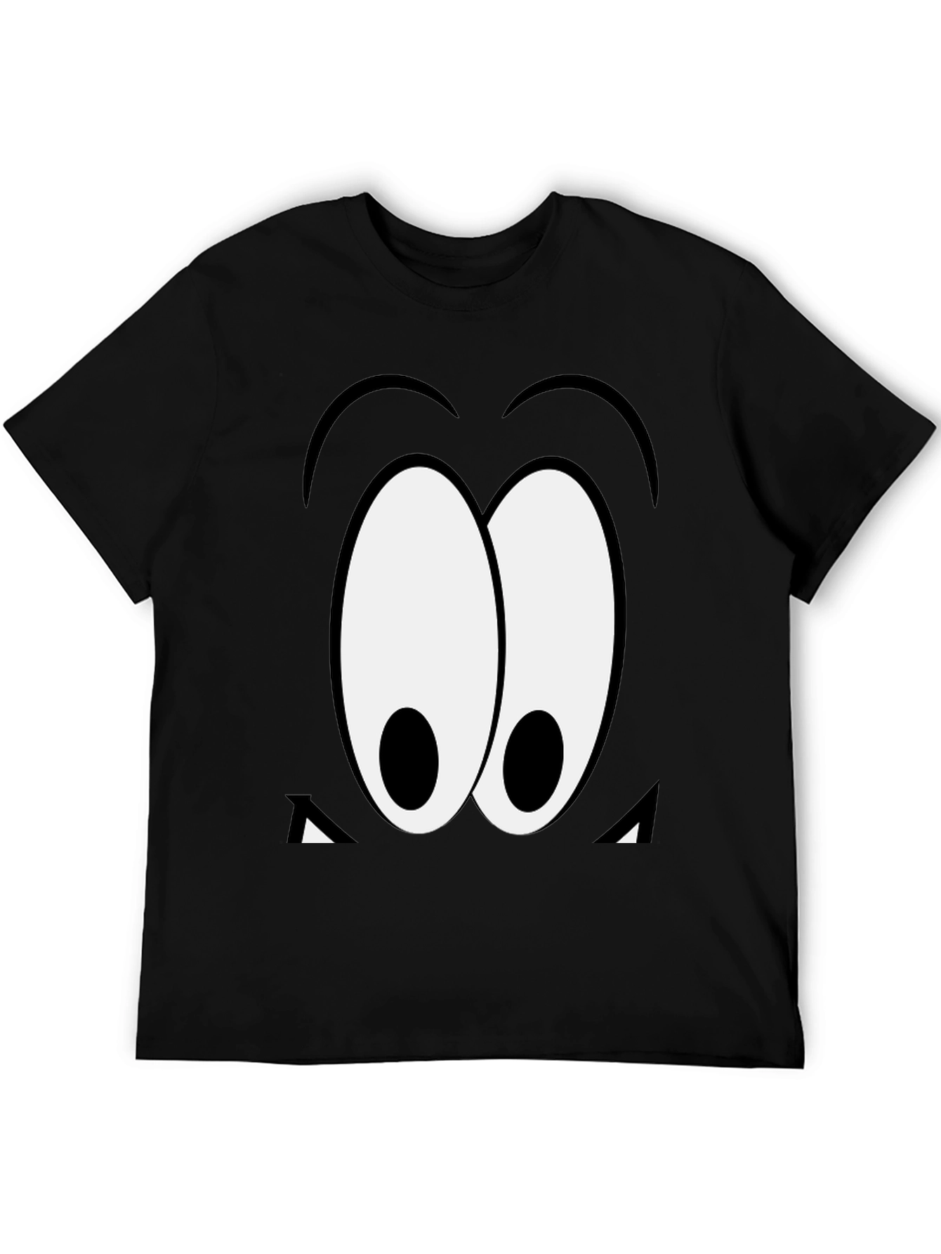 Cartoon Eyes Black T-Shirt