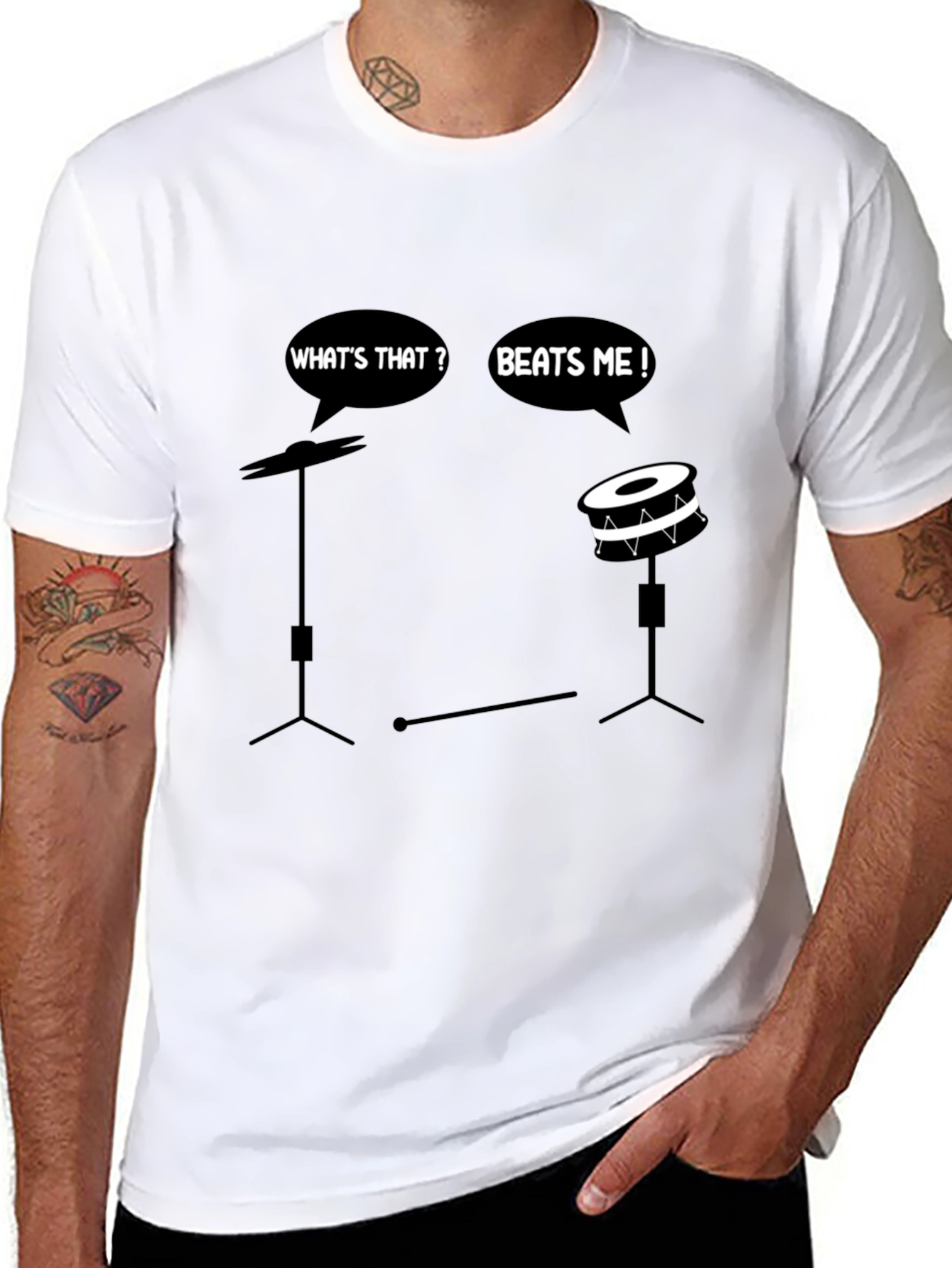 Funny Drummer T-Shirt - Beats Me!