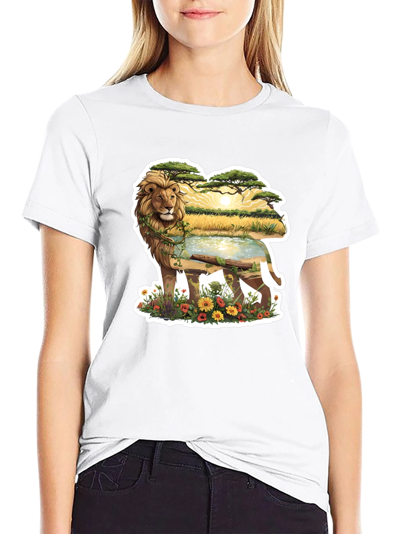 Lion Safari Print T-Shirt