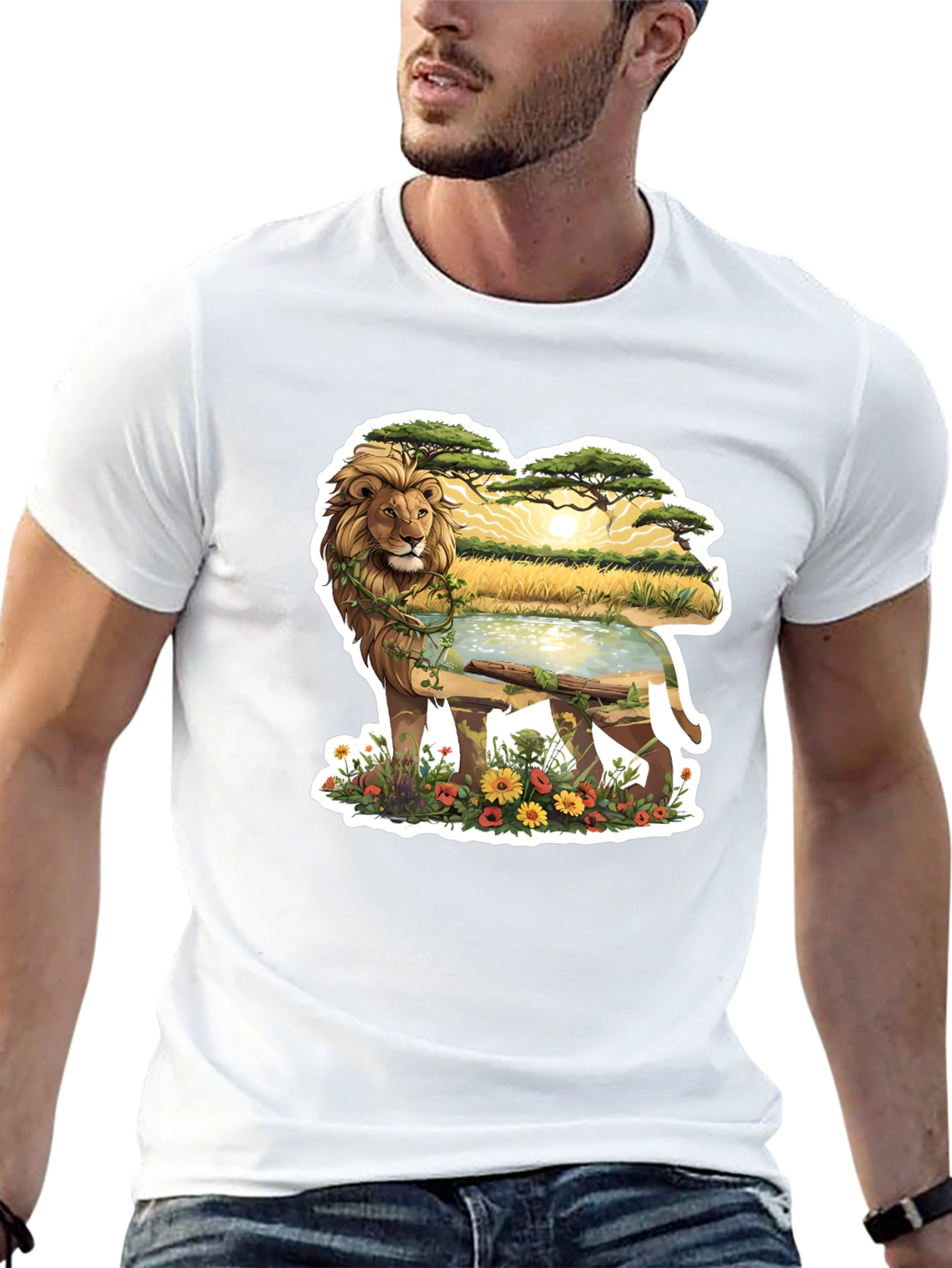 Lion Safari Print T-Shirt