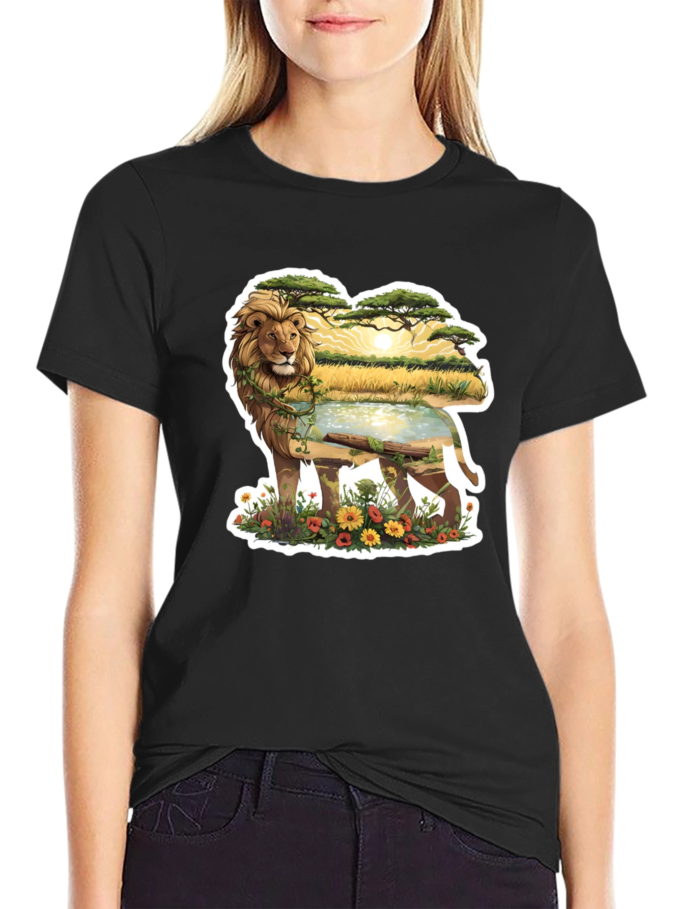 Lion Safari Print T-Shirt