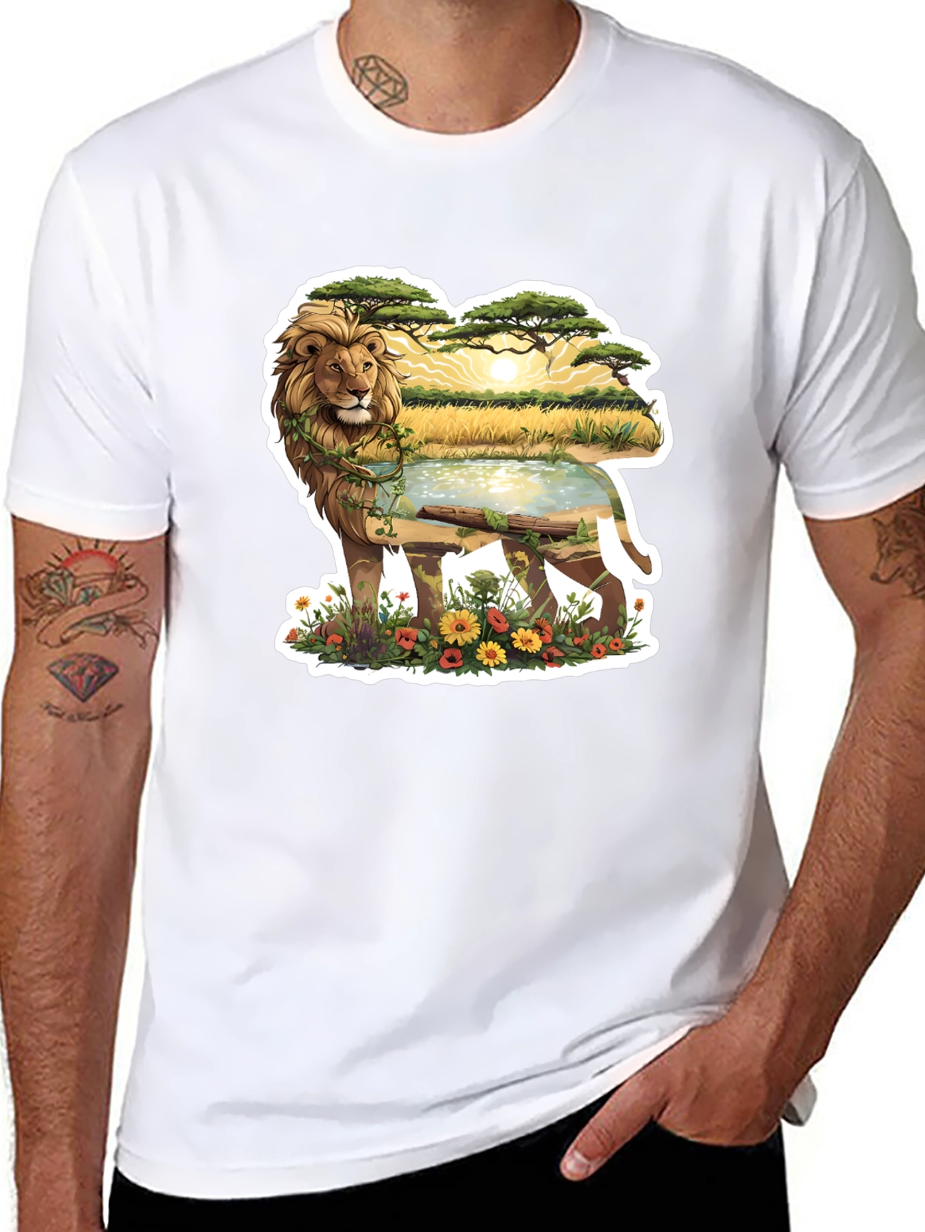 Lion Safari Print T-Shirt