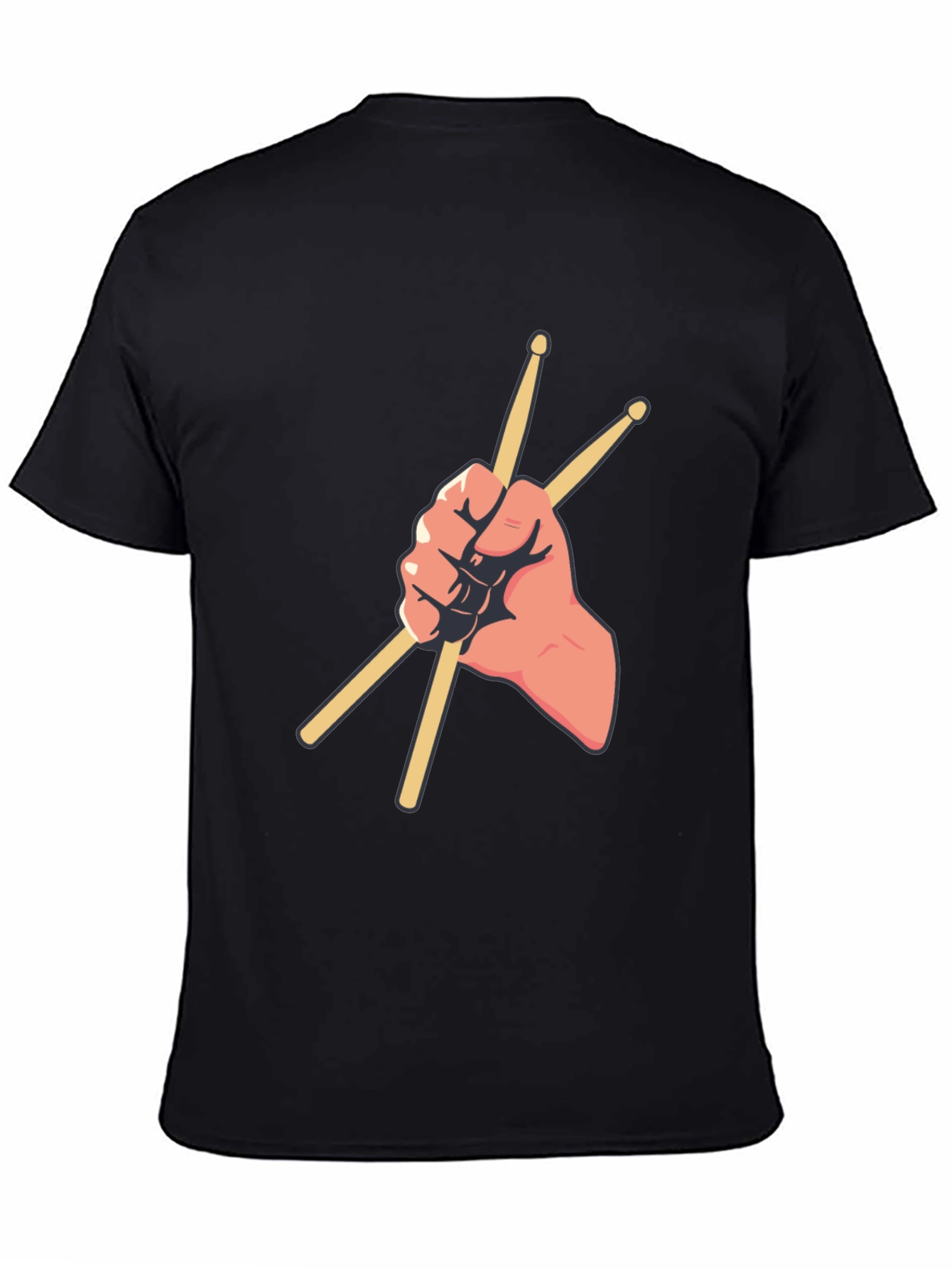 Drummer Hand Holding Sticks Graphic Tee
