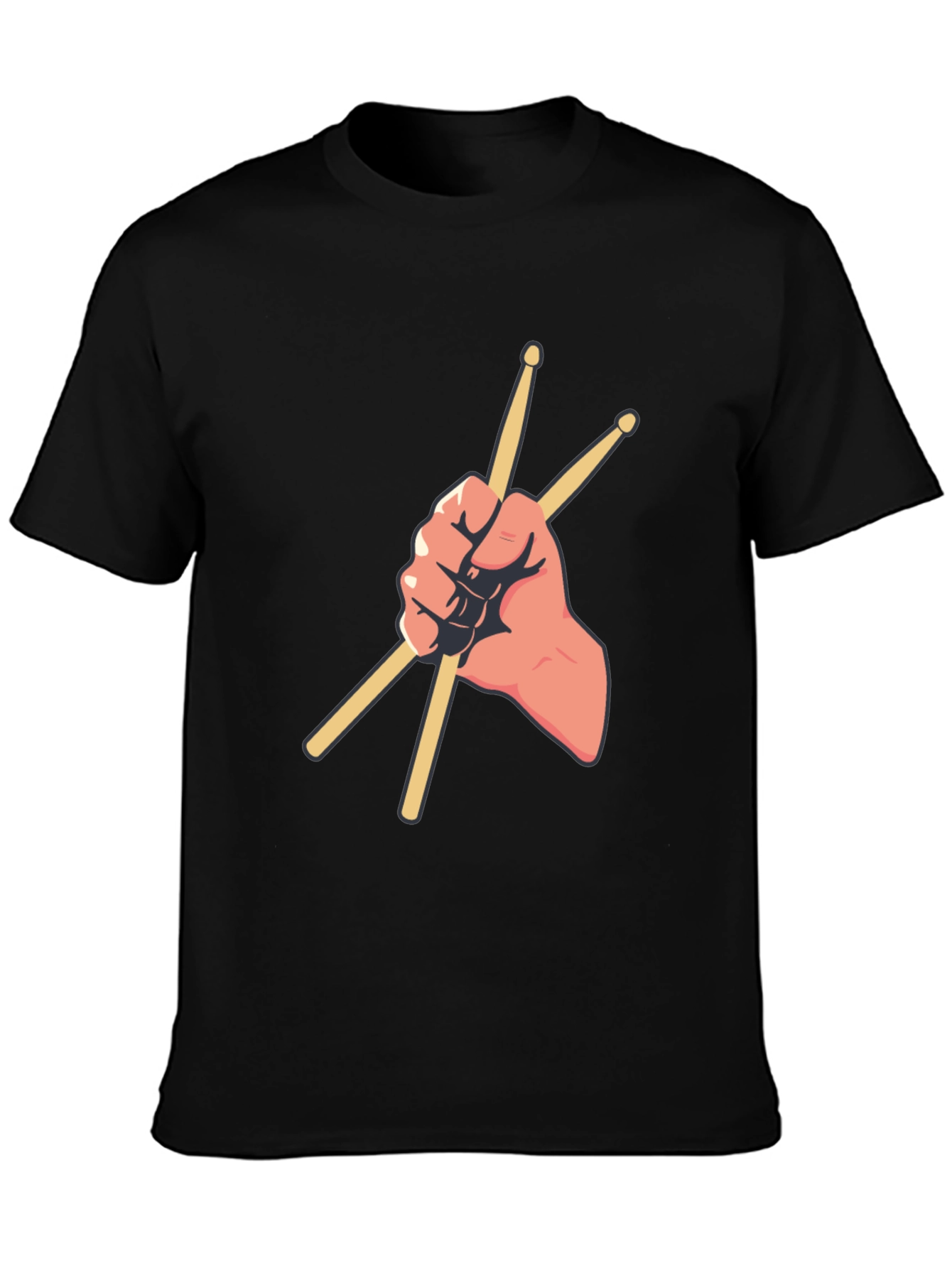 Drummer Hand Holding Sticks Graphic Tee