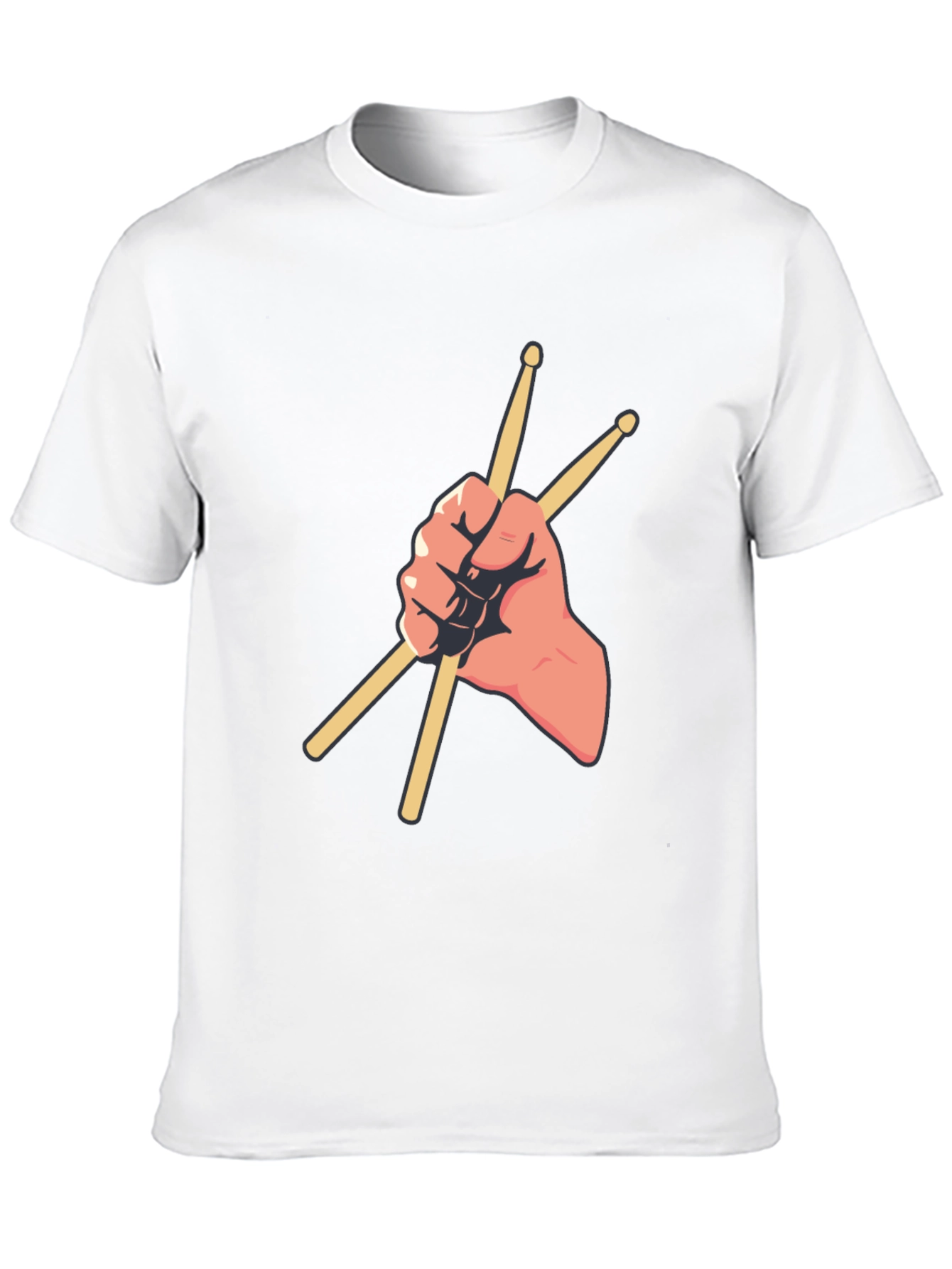 Drummer Hand Holding Sticks Graphic Tee
