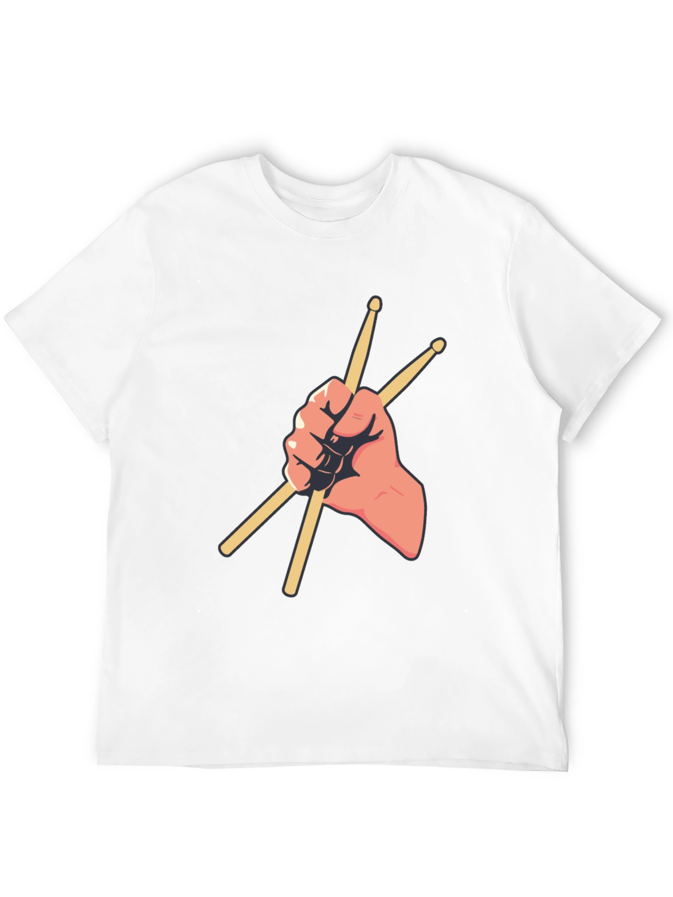 Drummer Hand Holding Sticks Graphic Tee
