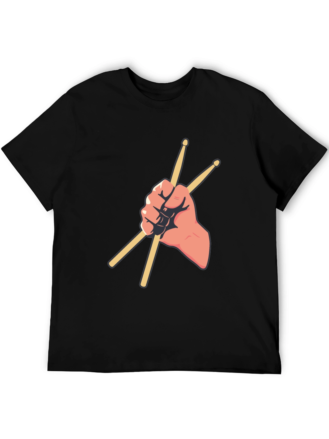 Drummer Hand Holding Sticks Graphic Tee