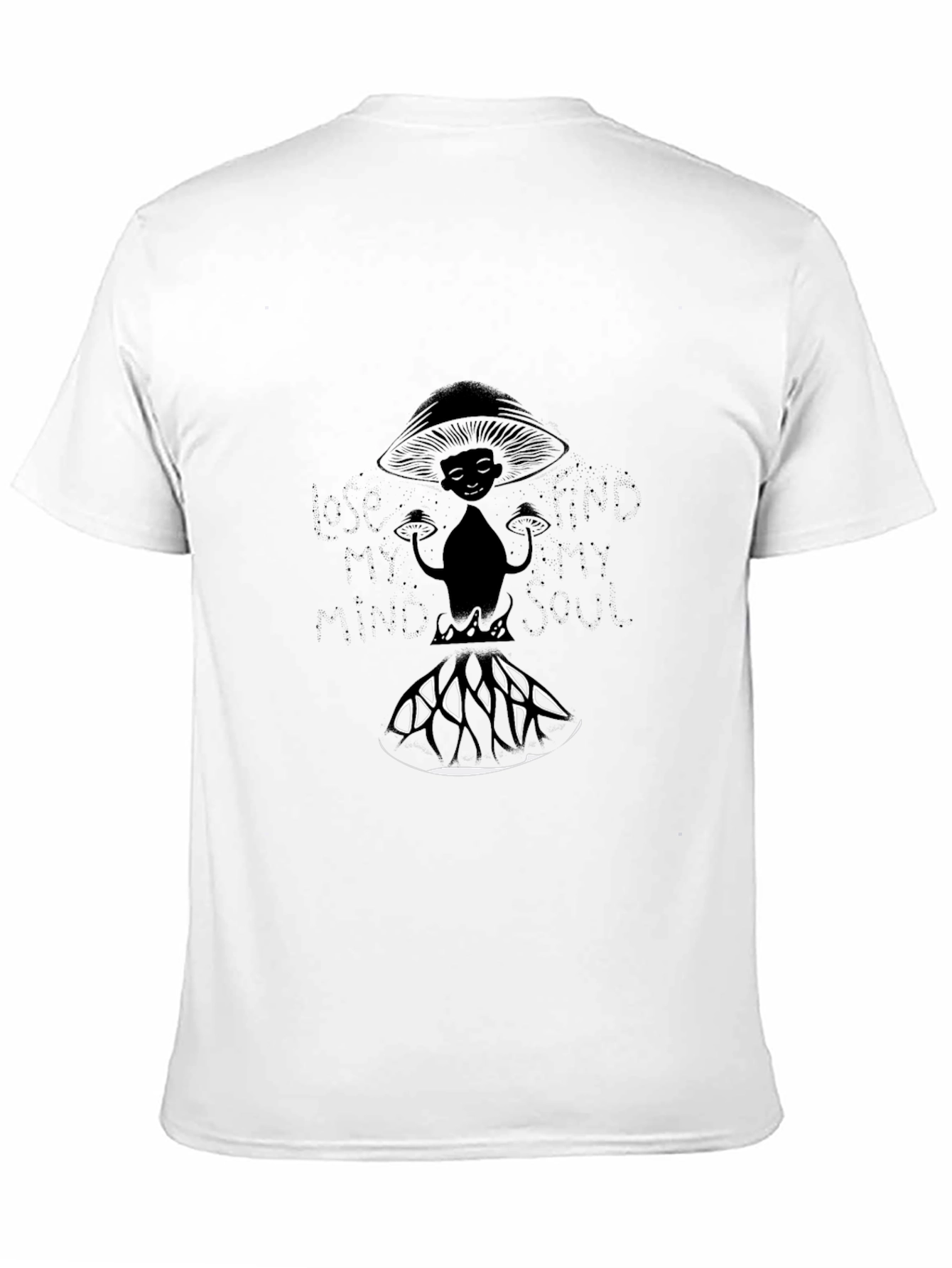 Mushroom Man Graphic Tee - Black Cotton