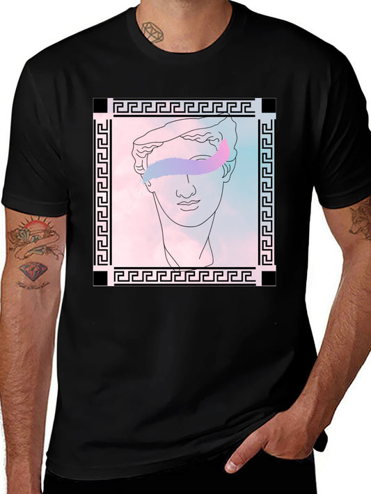 Greek Bust Graphic Tee - Stylish Black T-Shirt