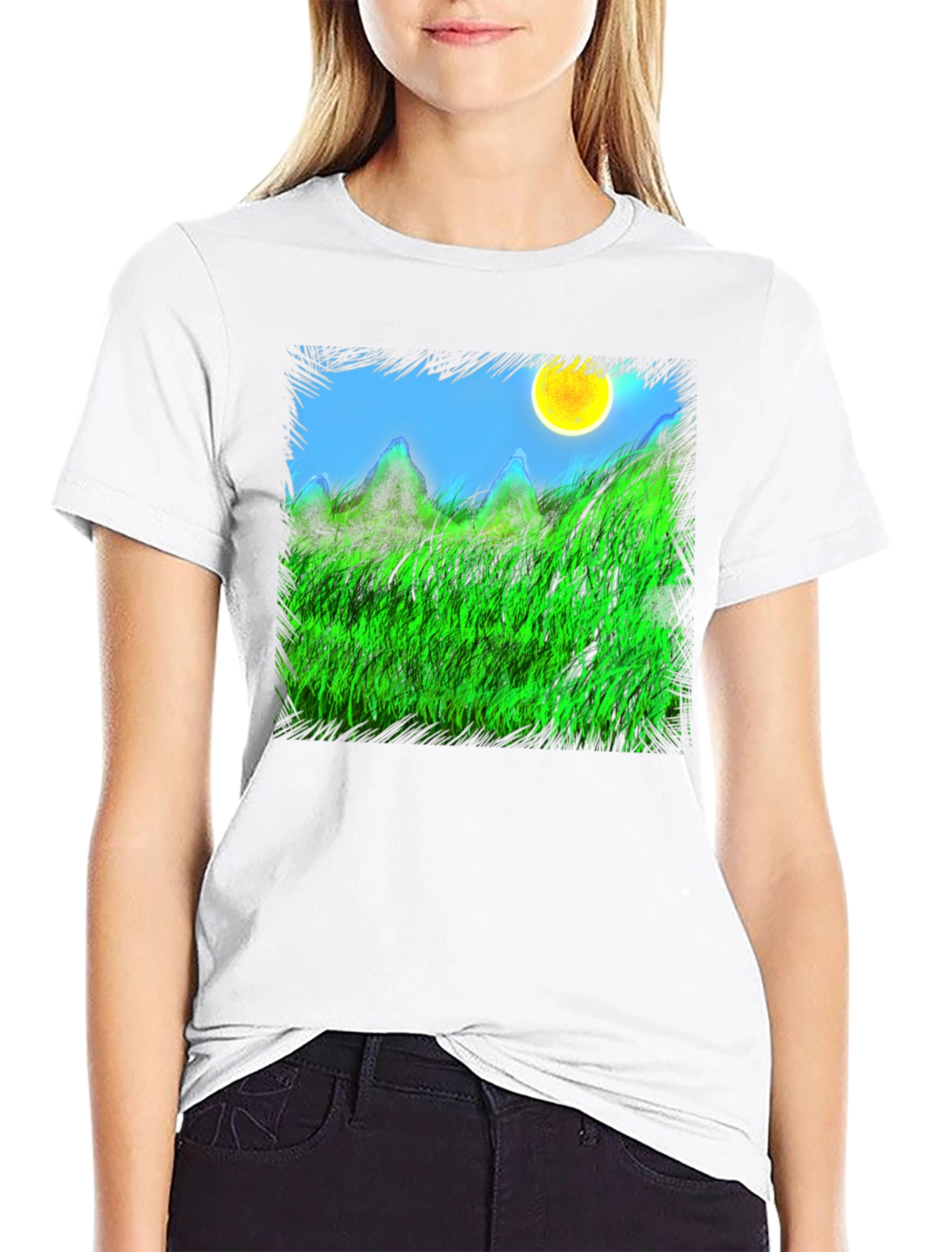 Nature Scene Graphic Black Tee