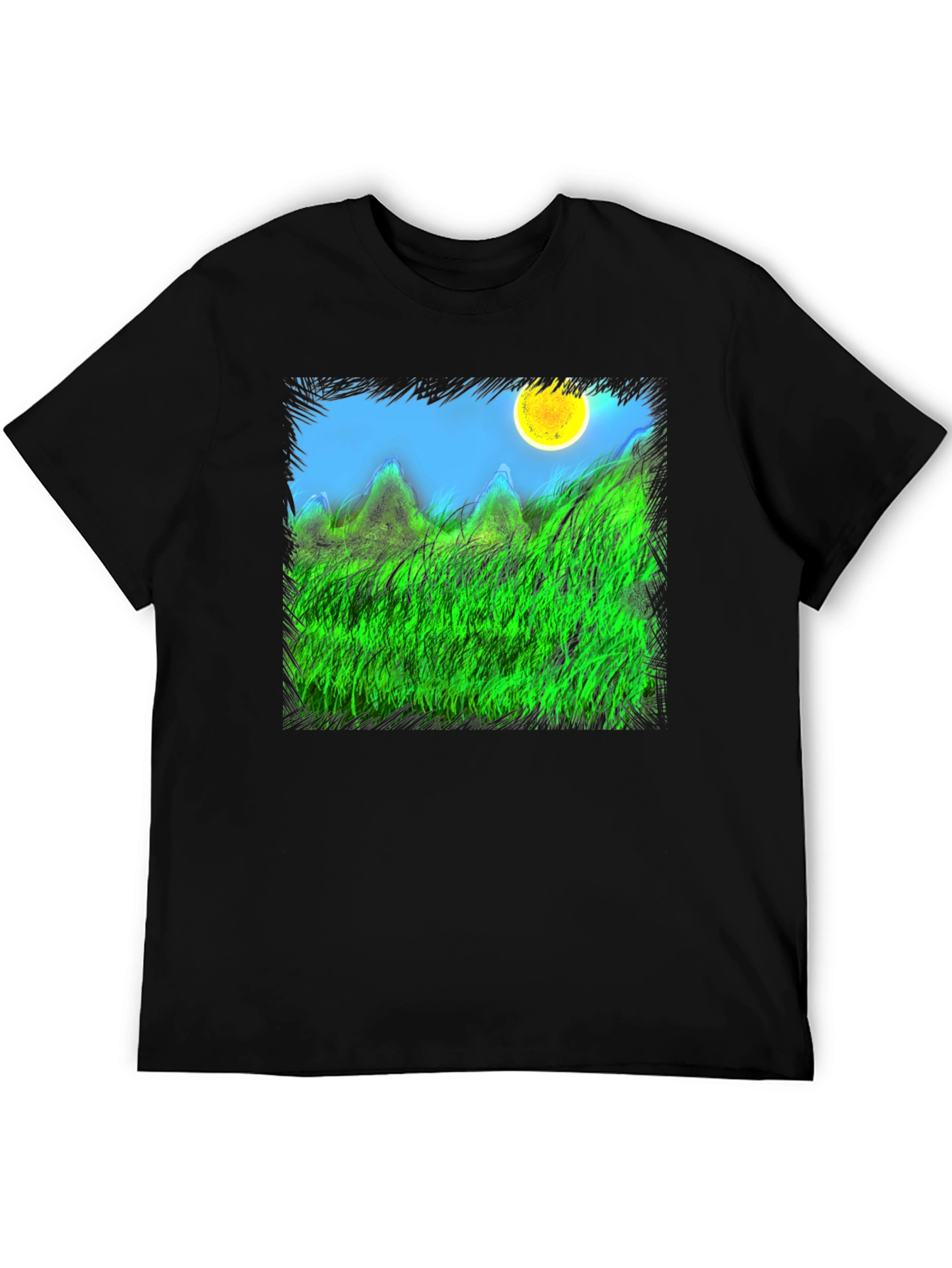 Nature Scene Graphic Black Tee
